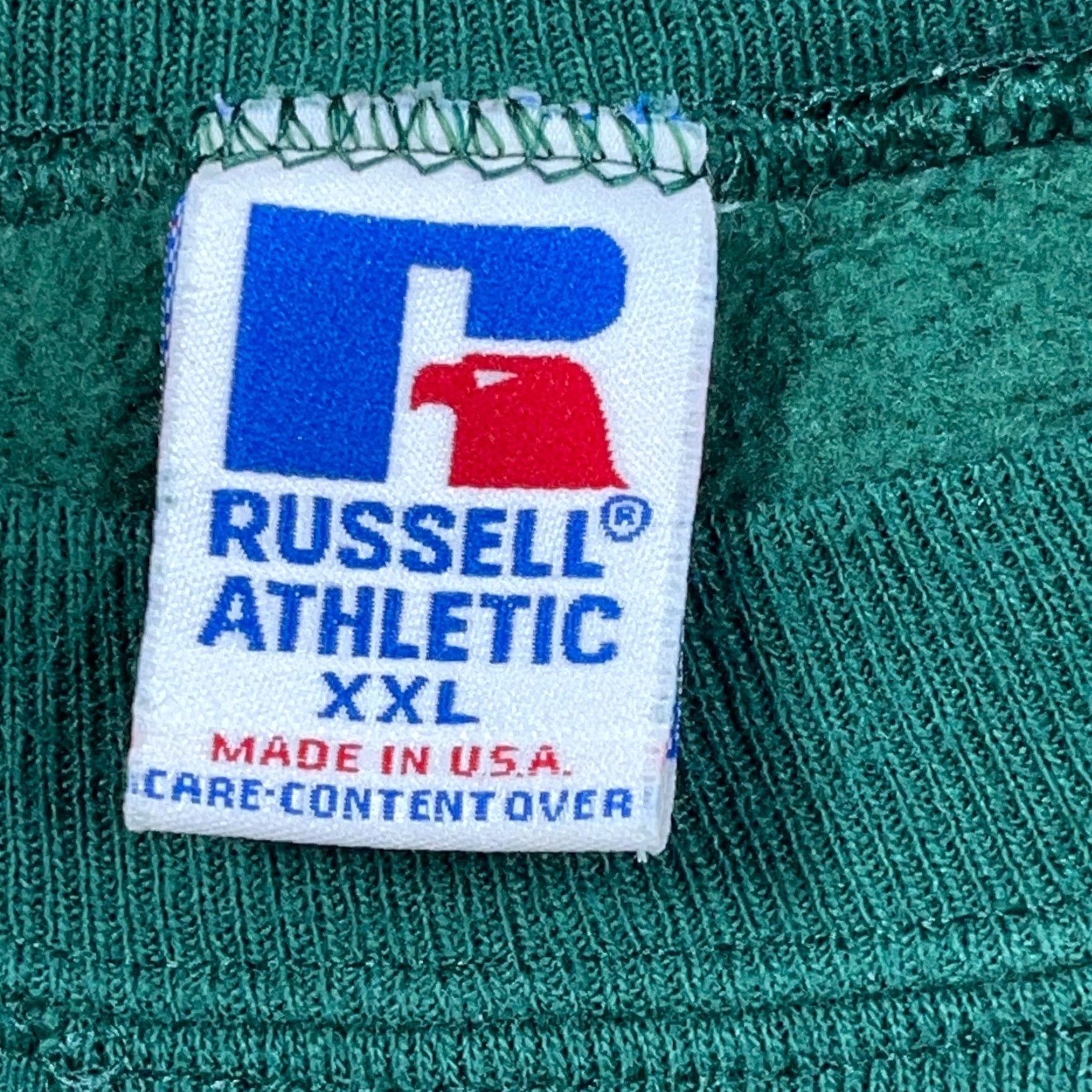 Russell Athletic VINTAGE Russell Sweatshirt Men 2XL Green Crew Neck Pullover, All Seasons, 90s Retro, Regular Fit, USA, Sweatshirt Mens Size US XXL / EU 58 / 5 - 3 Thumbnail