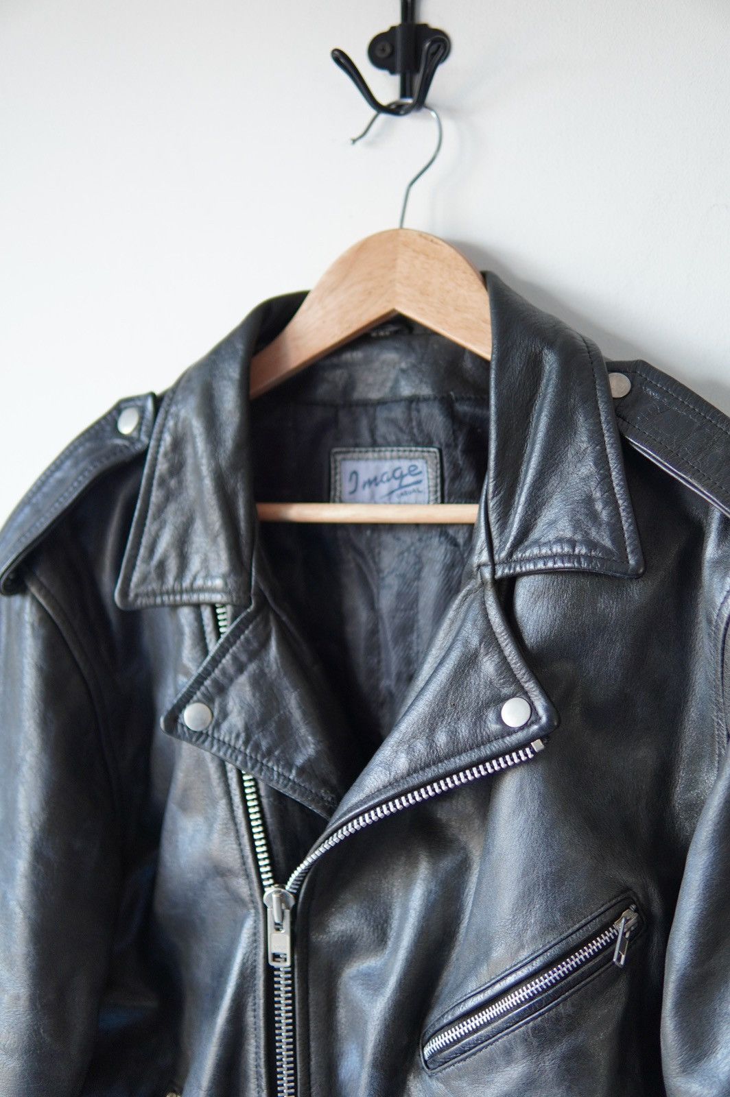 Genuine Leather Vintage Leather Biker Moto Jacket Size US L / EU 52-54 / 3 - 4 Thumbnail