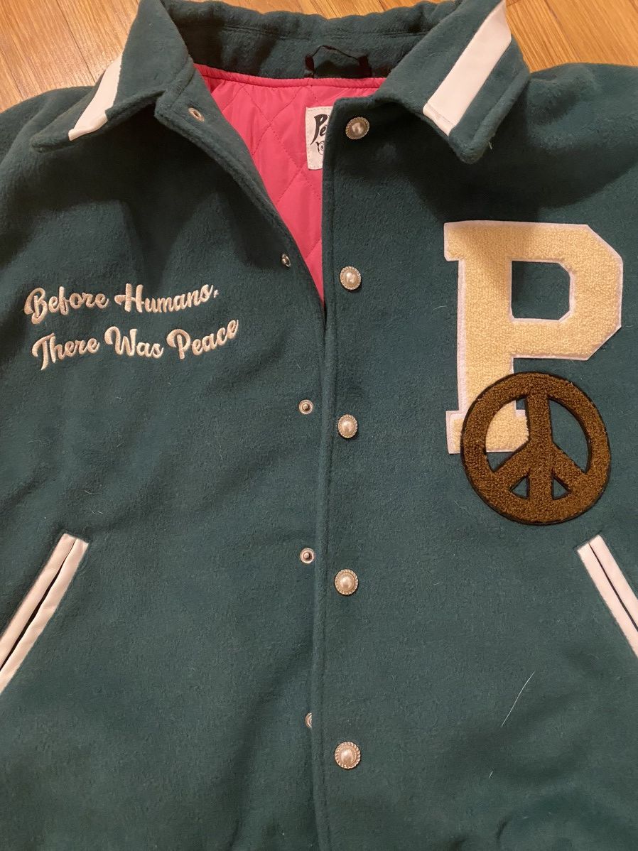 Japanese Brand The peaceful people varsity jacket Size US L / EU 52-54 / 3 - 7 Thumbnail