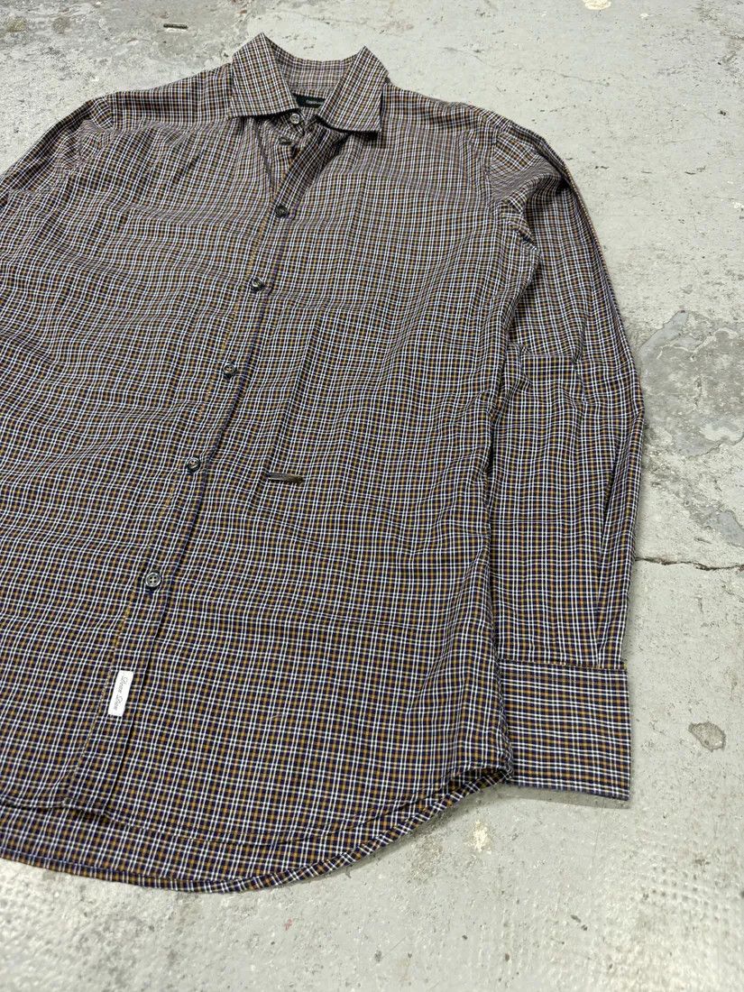 Designer × Dsquared2 × Vintage FW2012 DSquared2 Checkered Blue & Yellow Minimalist Shirt Size US L / EU 52-54 / 3 - 4 Thumbnail