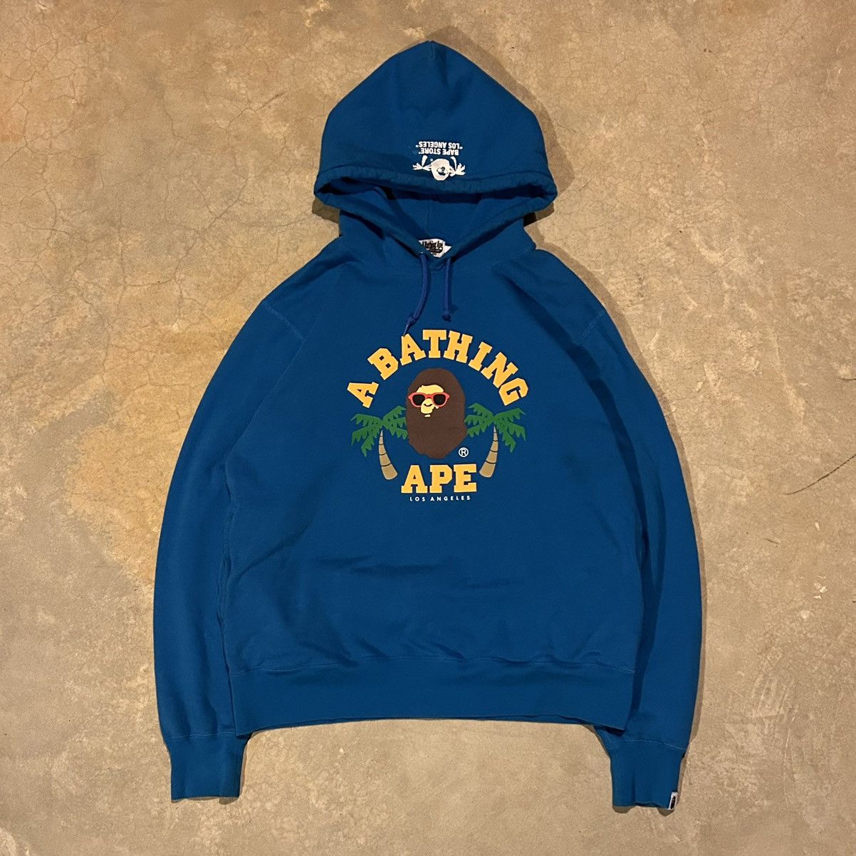 image of Bape Los Angeles College Logo Store Exclusive Hoodie in Blue, Men's (Size 2XL)