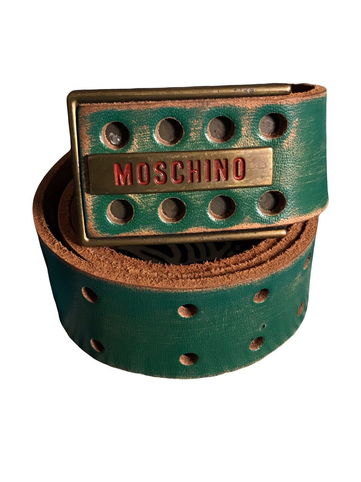 Pre-owned Moschino X Vintage Moschino Streetwear Leather Belts In Multicolor