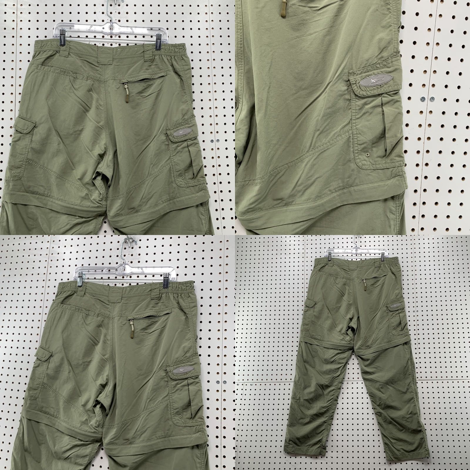 Vintage World Wide Sportsman Pants Men Large Green Convertible Hiking Cargo 36x29 Regular Inseam 29" Outdoor Summer Fall Spring Mens Size US 33 - 8 Thumbnail