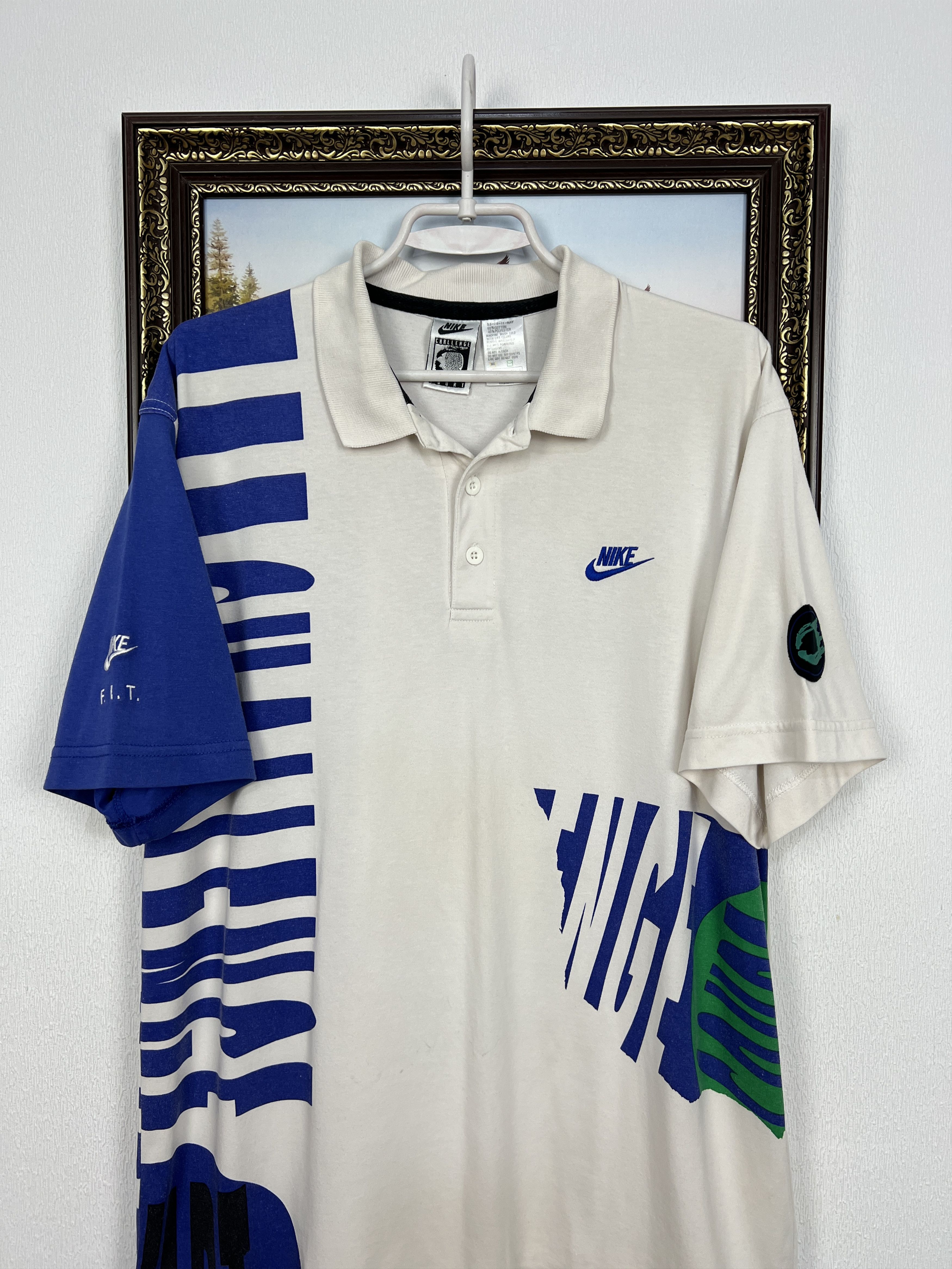 Nike Vintage Nike Challenge Court Agassi Polo Tennis Shirt Tee Size US M / EU 48-50 / 2 - 2 Thumbnail