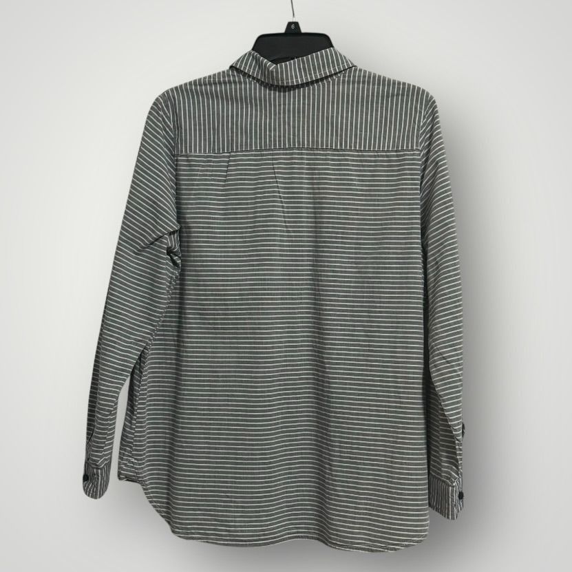 Tommy Hilfiger Tommy Hilfiger Gray Striped 3/4 Popover Women's Blouse Large Size L / US 10 / IT 46 - 2 Thumbnail