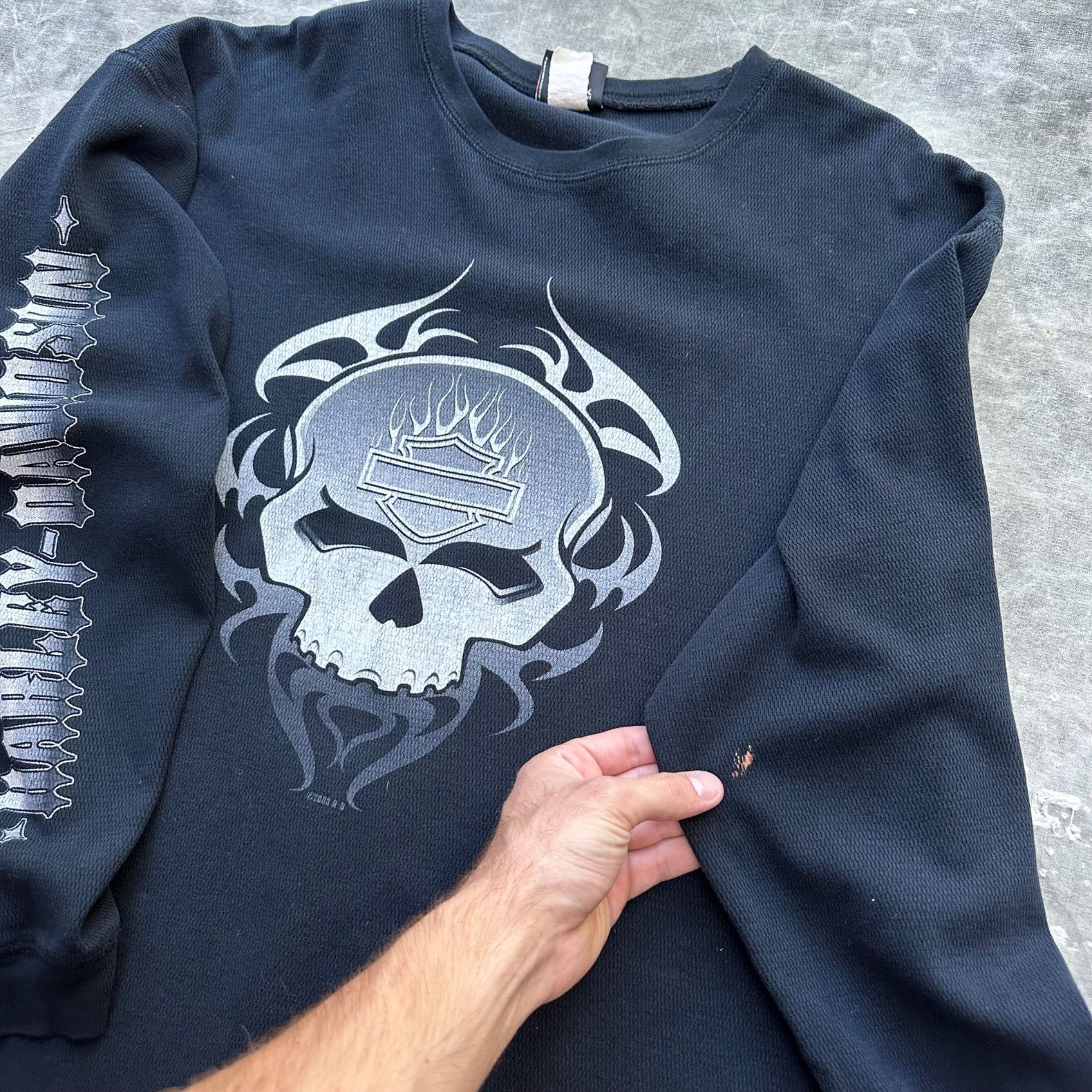 Harley Davidson × Vintage Vintage 2003 Harley Davidson Longsleeve Thermal Sleeve Print Size US XXL / EU 58 / 5 - 6 Thumbnail