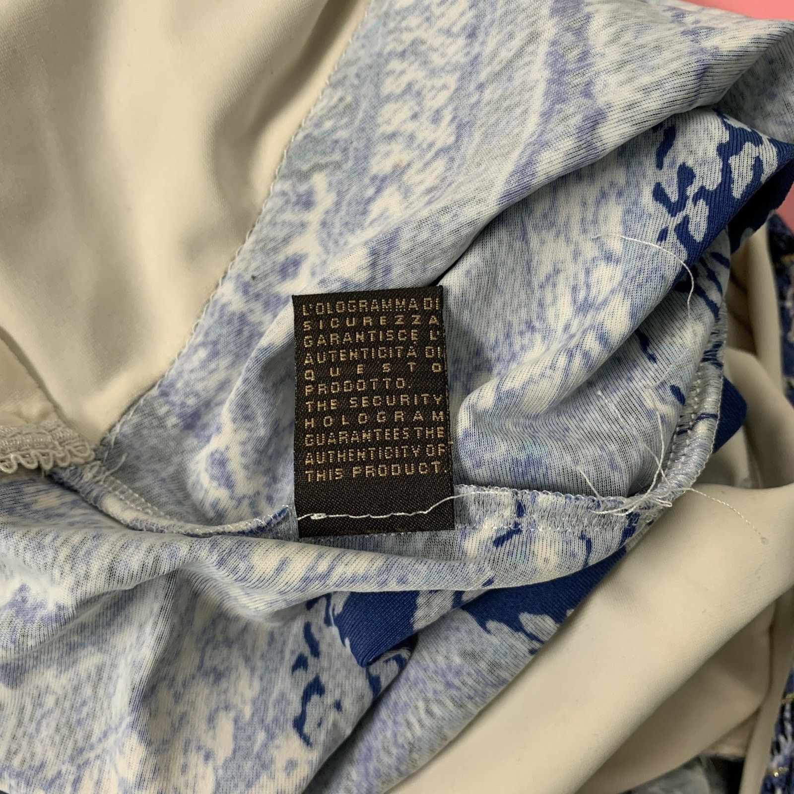 Roberto Cavalli ROBERTO CAVALLI Blue & White Paisley Blouse Size S / US 4 / IT 40 - 8 Thumbnail
