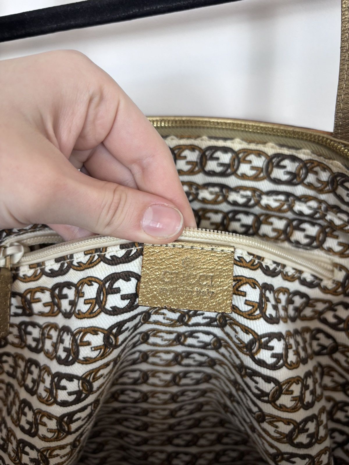 Gucci Gucci Babouska Monogram Canvas Beige Brown Tote Bag Size ONE SIZE - 13 Thumbnail