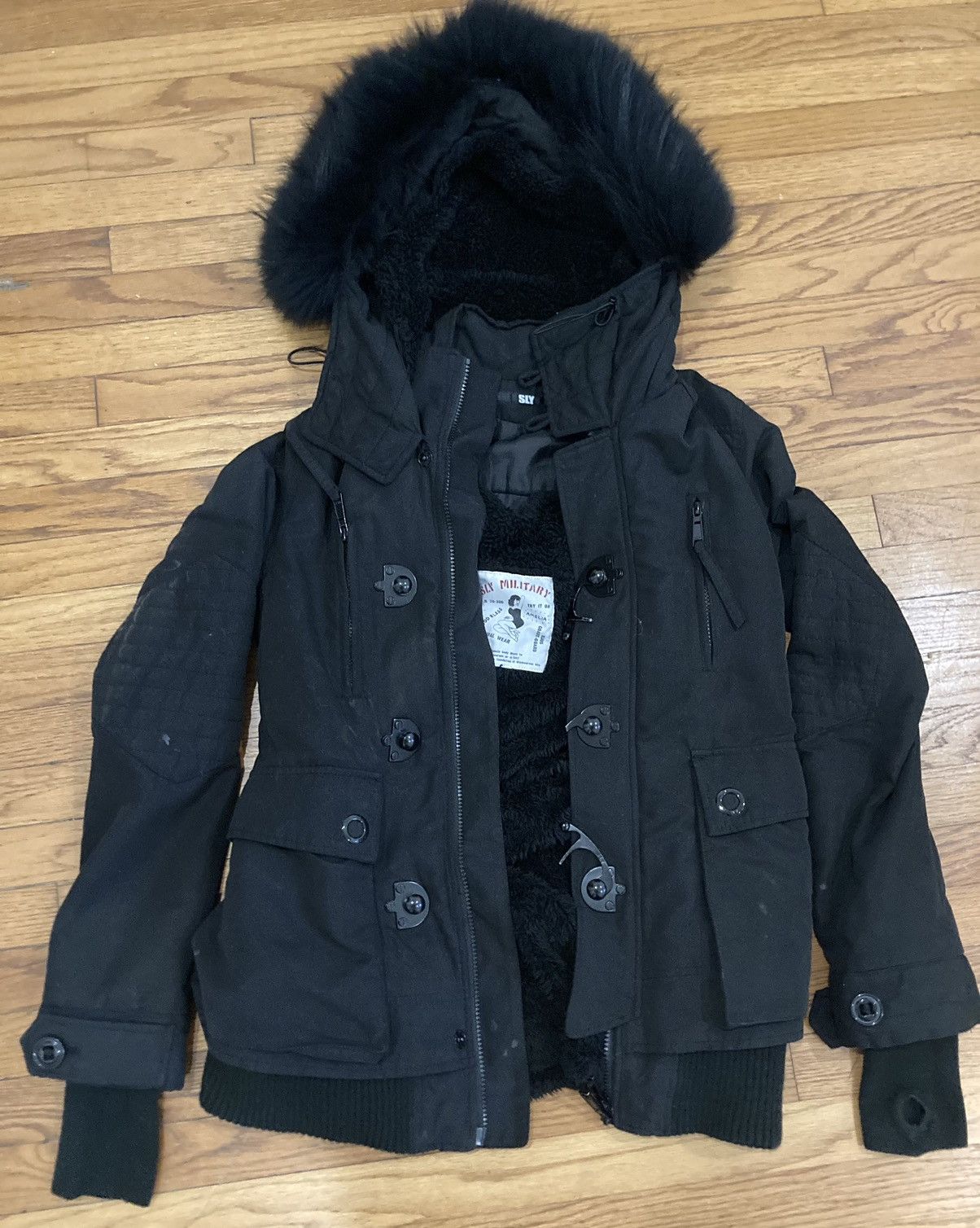 Black Sly Military Parka Jacket