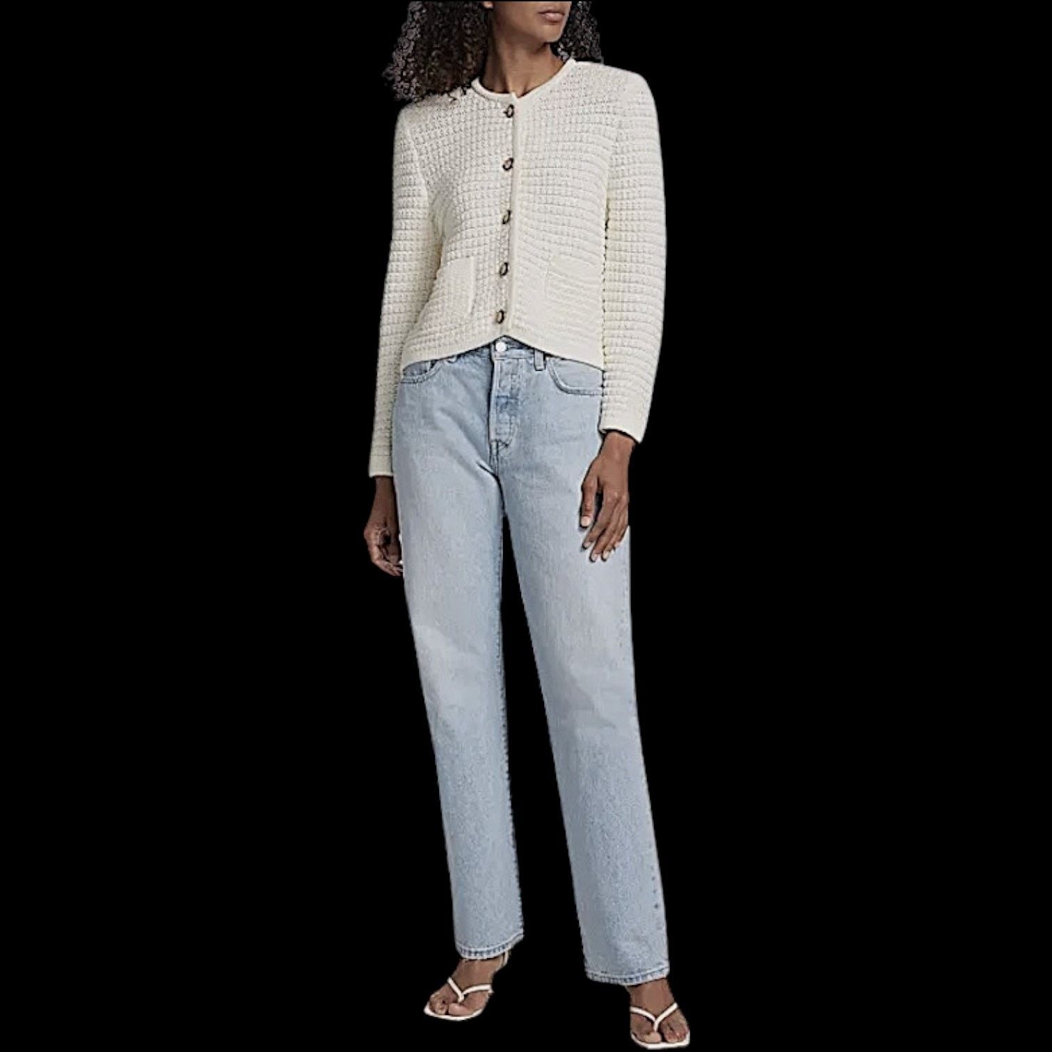 ba&sh Ba&sh White Cardigan | Size S Size S / US 4 / IT 40 - 8 Thumbnail