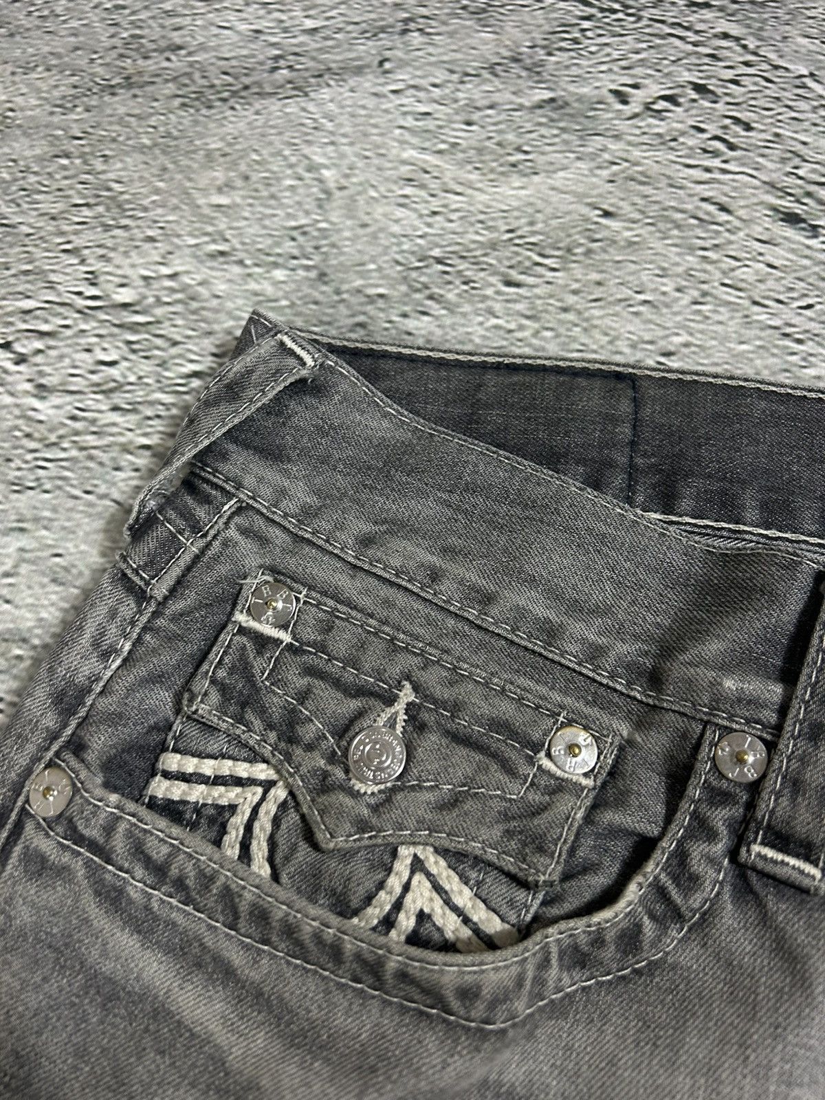True Religion True Religion vintage grey jeans rope white stitching Ricky Size US 36 / EU 52 - 8 Thumbnail