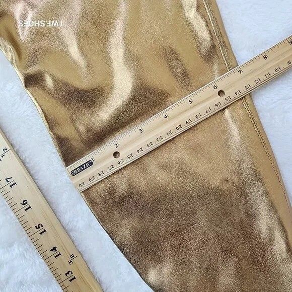 Other Bowie Stretch OTK Thigh Boots Copper Gold High Heel Stiletto Size US 8.5 / IT 38.5 - 5 Thumbnail