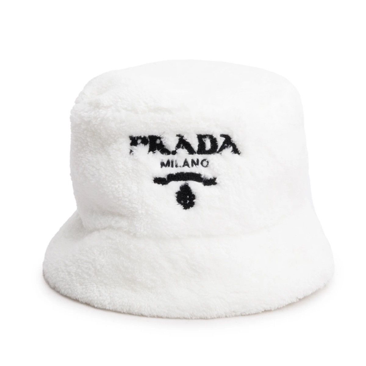 Prada PRADA White Shearling Bucket Hat Size ONE SIZE - 1 Thumbnail