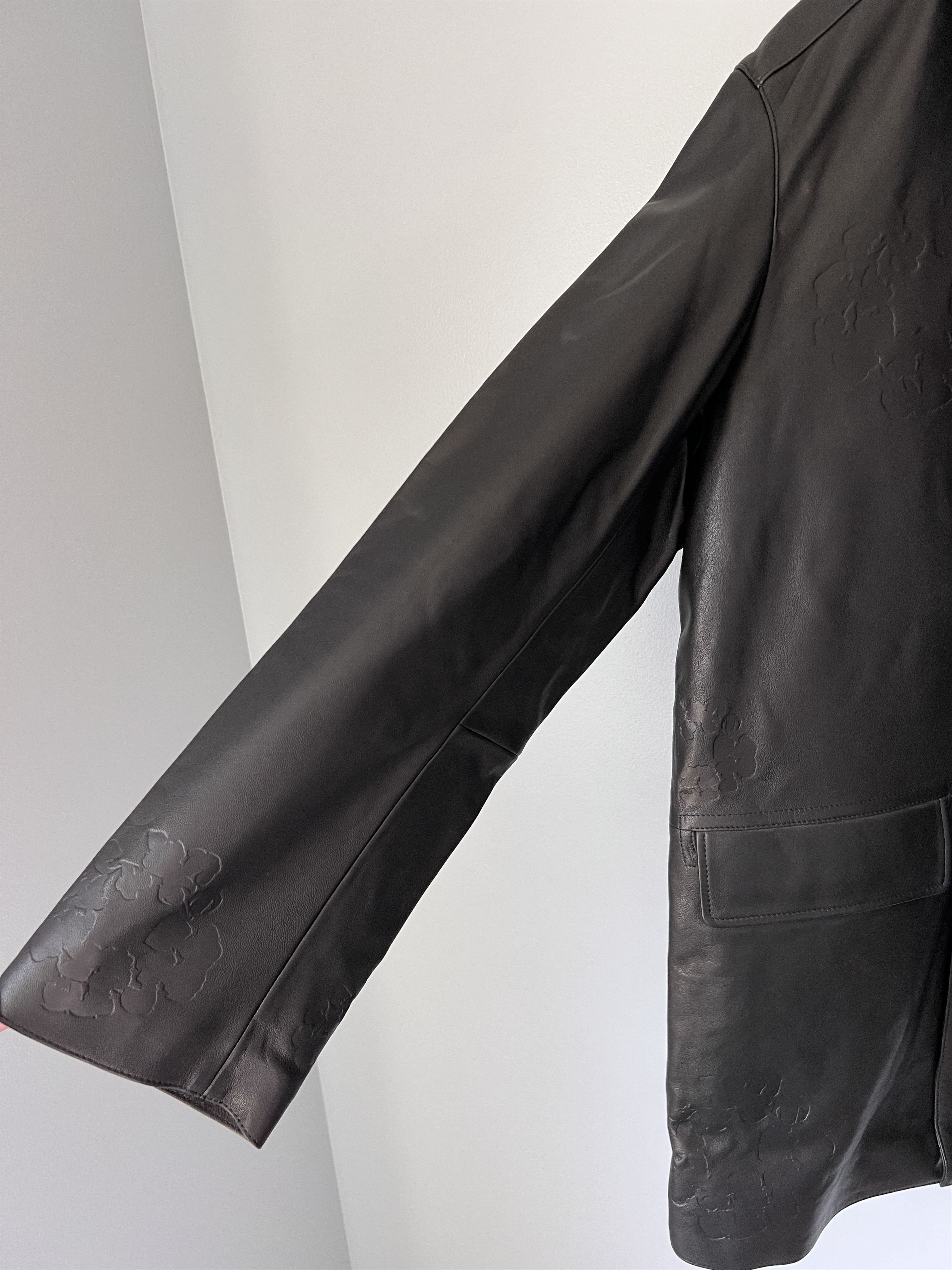 DENIM TEARS Denim Tears Oakland Wreath Winter Leather Coat in Black Size US XL / EU 56 / 4 - 4 Thumbnail