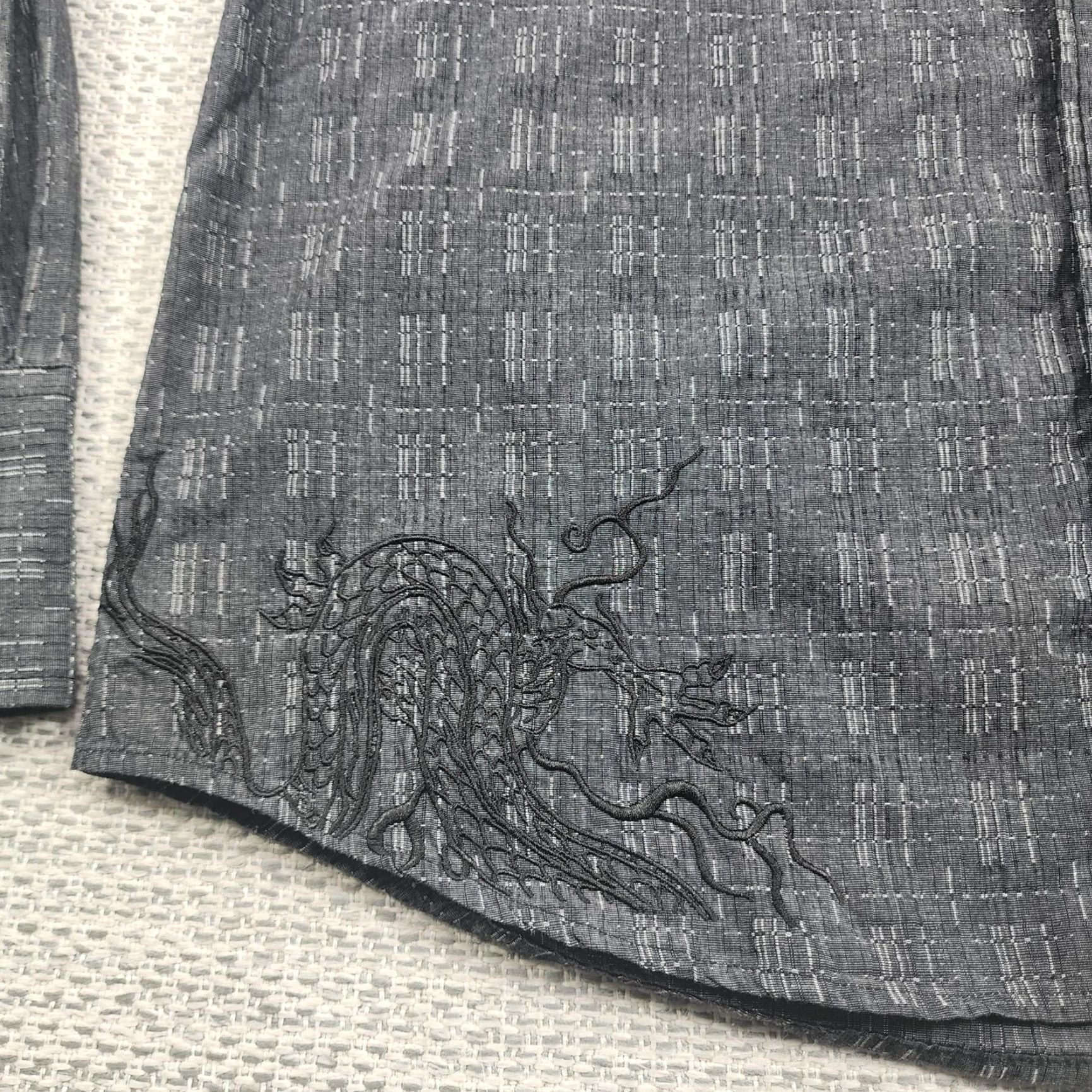 Fender Fender Custom Shop Shirt Mens XL Gray Western Snap Dragon Embroidered Shirt Size US XL / EU 56 / 4 - 4 Thumbnail