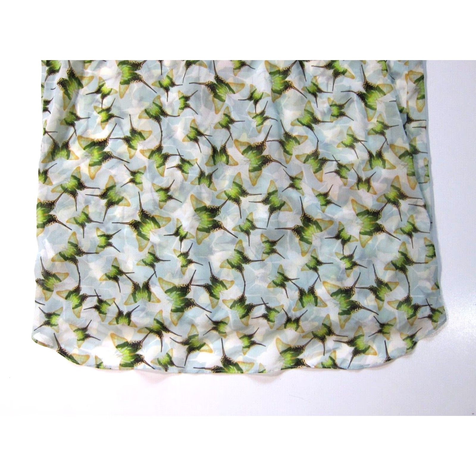 Vintage CAbi Green Blouse Women Medium V-Neck Cap Sleeve Butterfly Sheer Top Size M / US 6-8 / IT 42-44 - 7 Thumbnail