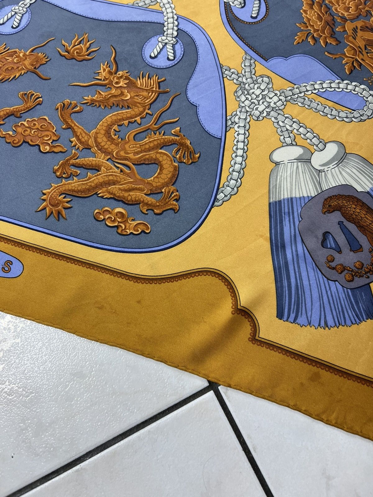 Hermes Vintage Hermes Paris Tsubas silk handkerchief scarf chain Size ONE SIZE - 14 Thumbnail