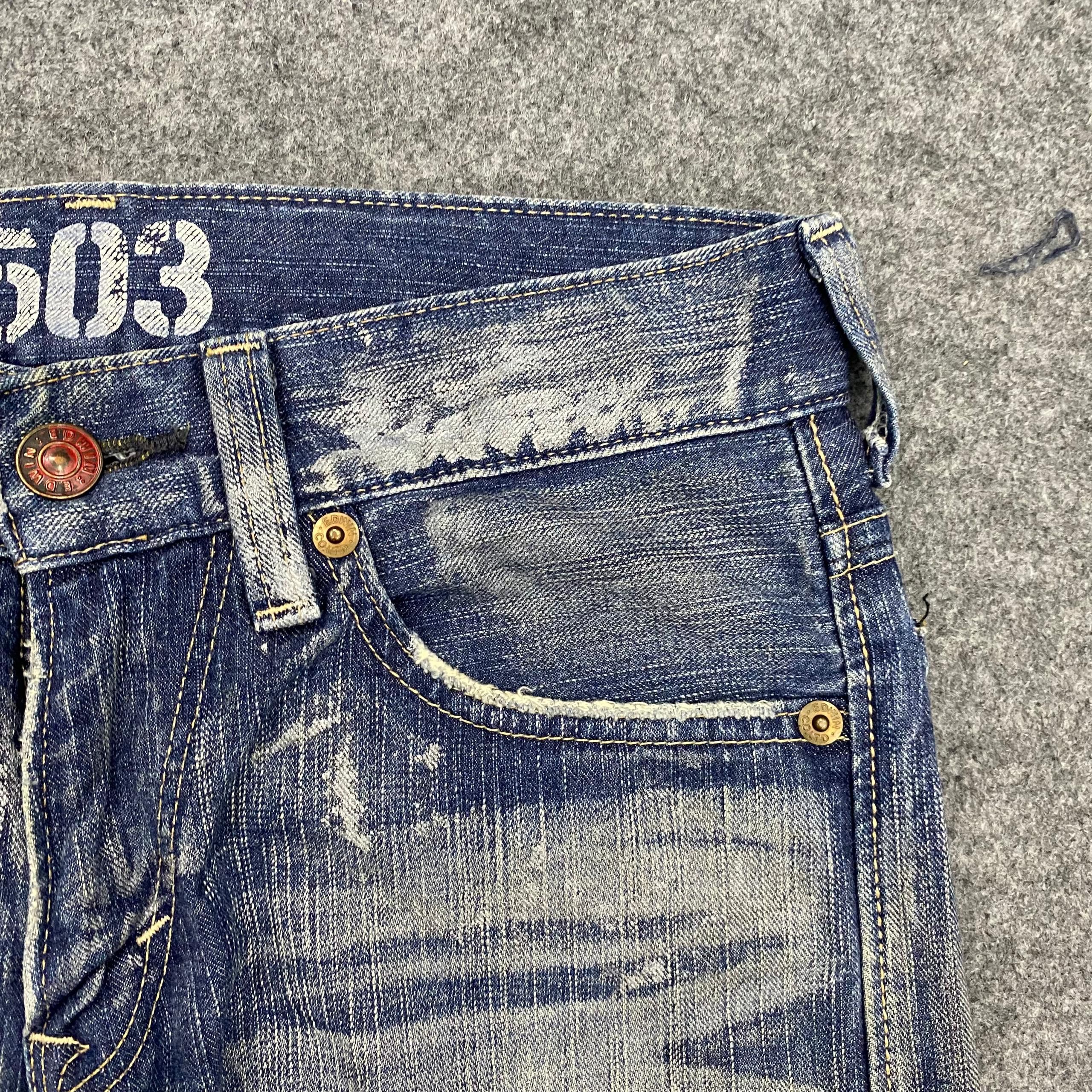 Edwin 💥Best Offer💥Vintage Edwin 503 Blue Trip Distressed Denim Size US 32 / EU 48 - 10 Thumbnail