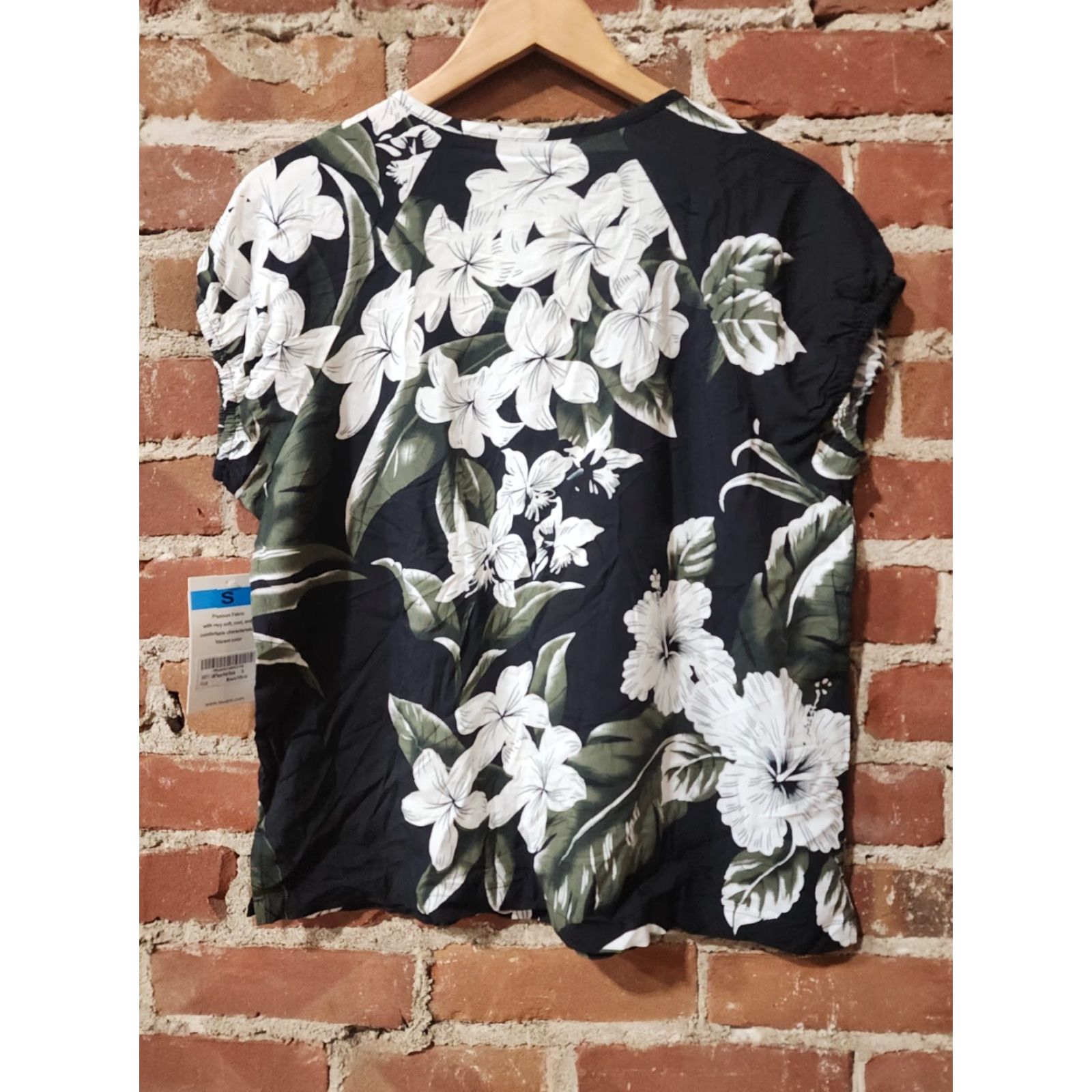 George Favant Womens Hawaiian Black Shirt Small Size S / US 4 / IT 40 - 2 Thumbnail