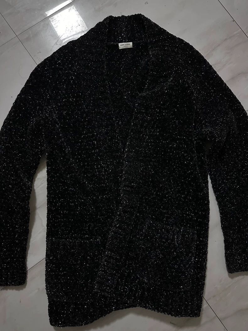 Yves Saint Laurent saint laurentSilver thread chenille draped thick sweater ja Size US XXL / EU 58 / 5 - 4 Thumbnail