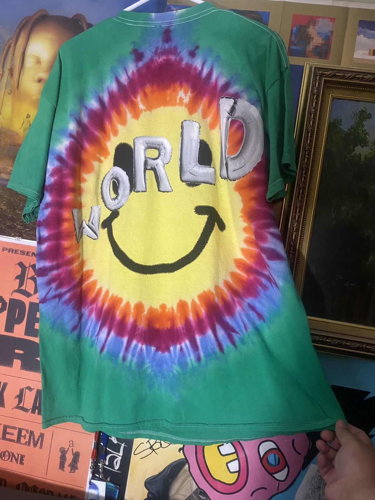 Travis Scott *RARE* Astroworld Green Tie-Dye T-Shirt Size US XL / EU 56 / 4 - 5 Thumbnail