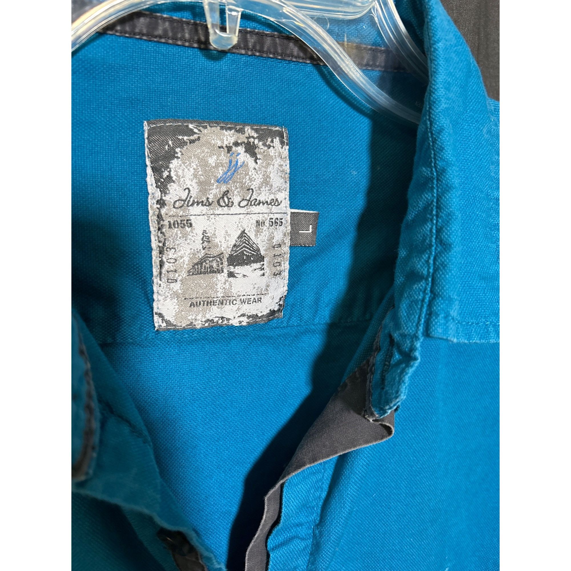 Designer Jim & James Mens Blue Long Sleeve Button Up Shirt Authentic Size US L / EU 52-54 / 3 - 3 Thumbnail