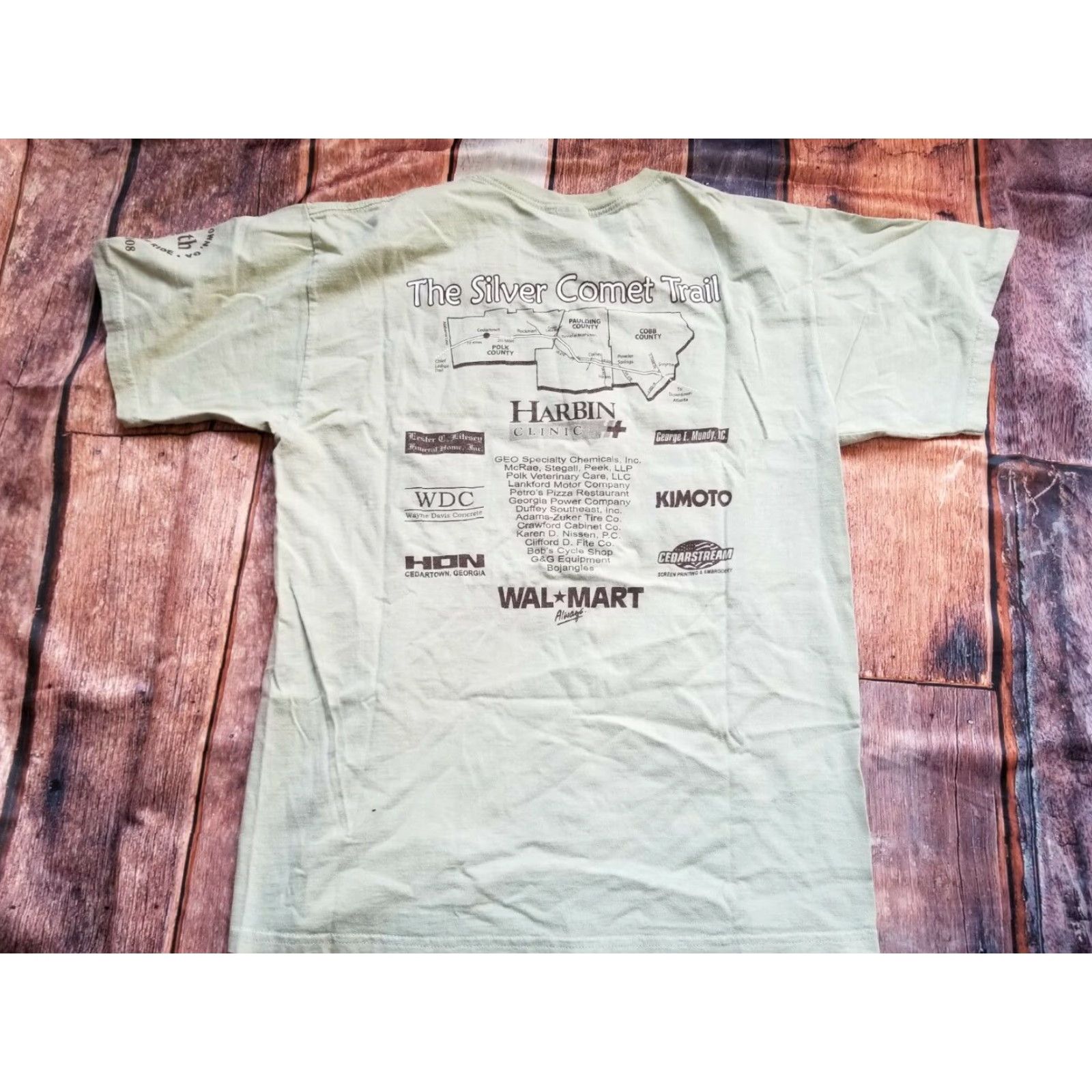 Gildan 2008 Cedartown Georgia GA Bike Ride Graphic Tee, Green, Adult Large, Mens, Double Sided, Retro Size US L / EU 52-54 / 3 - 2 Thumbnail