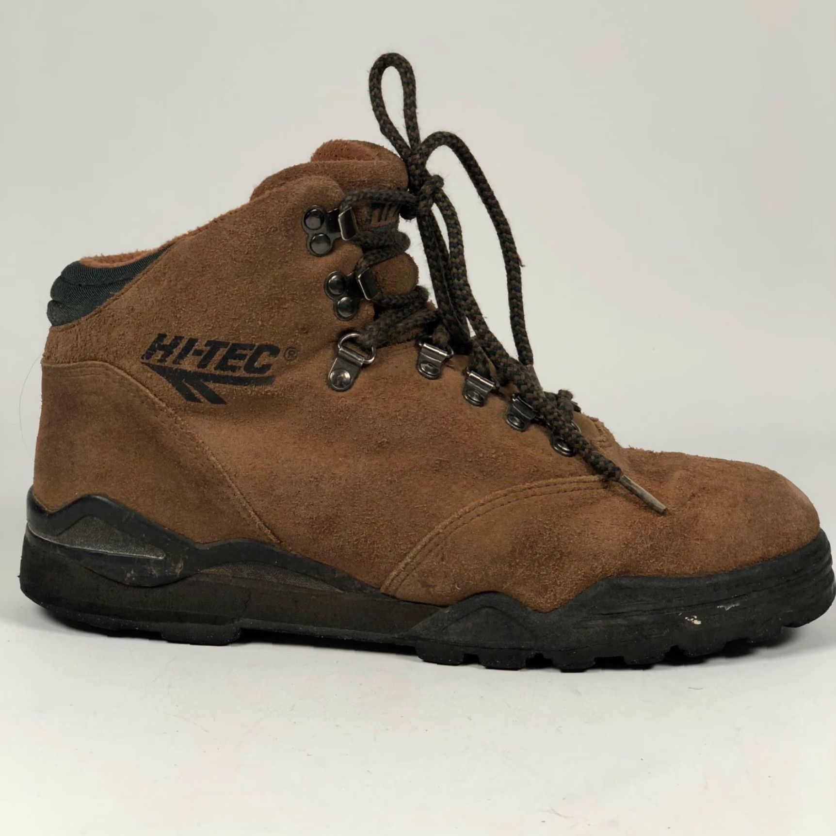 Vintage Hi Tec Alpine Mens Boot Ankle Leather Brown Suede Boots Lace Up Round Toe 10 Outdoor Hiking Classic Boots Men Size US 10 / EU 43 - 4 Thumbnail