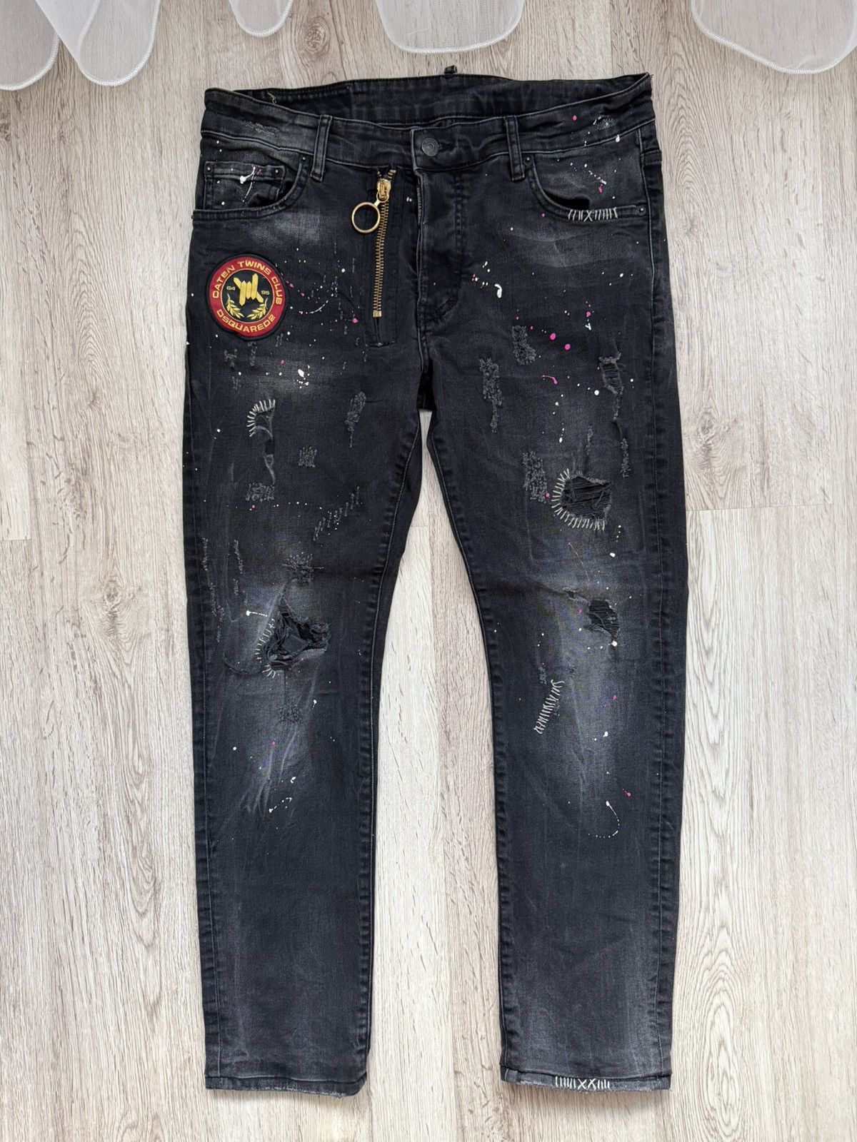 Dsquared2 Dsquared2 Slim Jeans Distressed Paint Splatter Patch Size US 32 / EU 48 - 1 Thumbnail