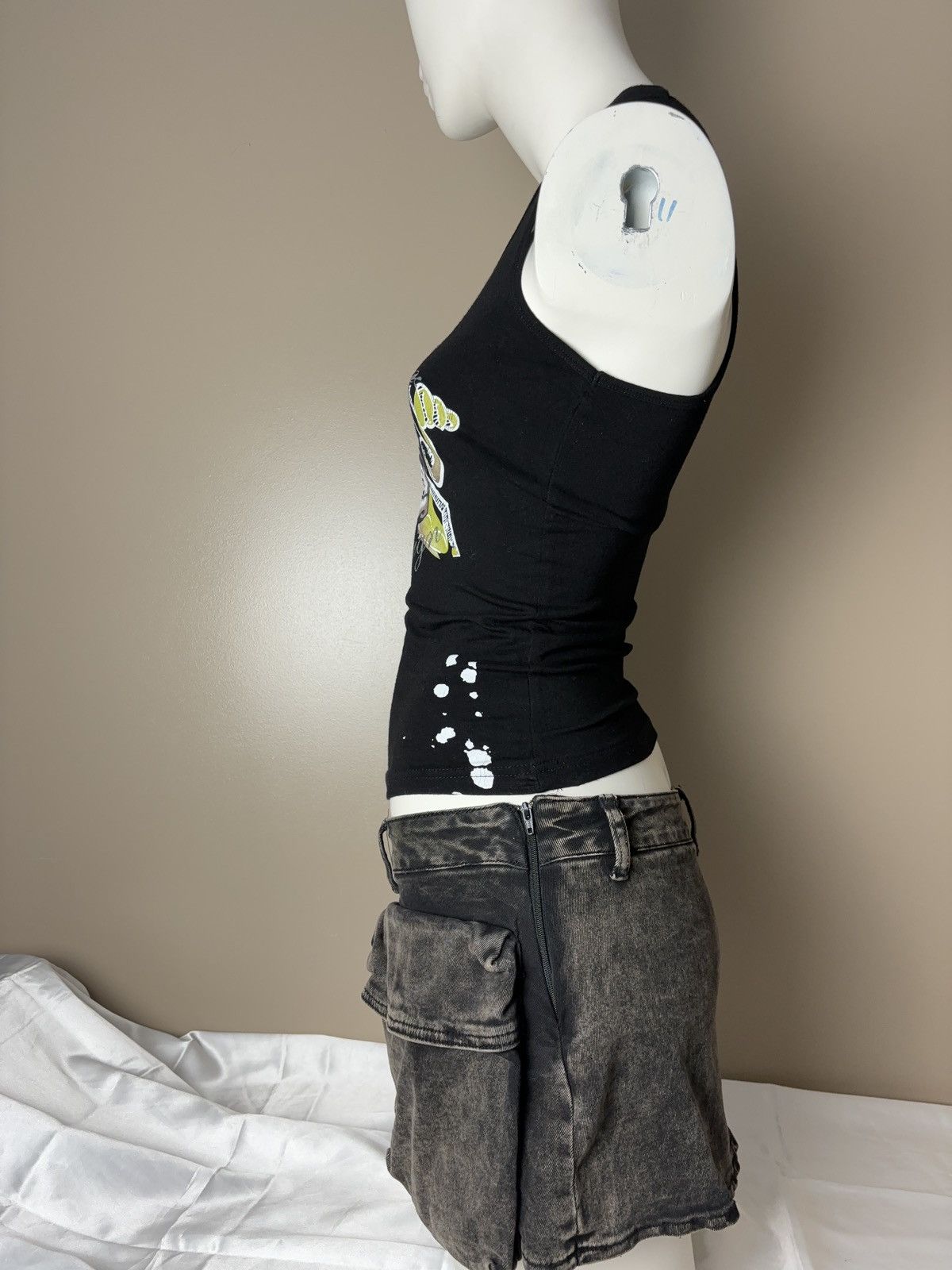 Vintage Gothic skull printed vintage tank top glamour Size M / US 6-8 / IT 42-44 - 7 Thumbnail