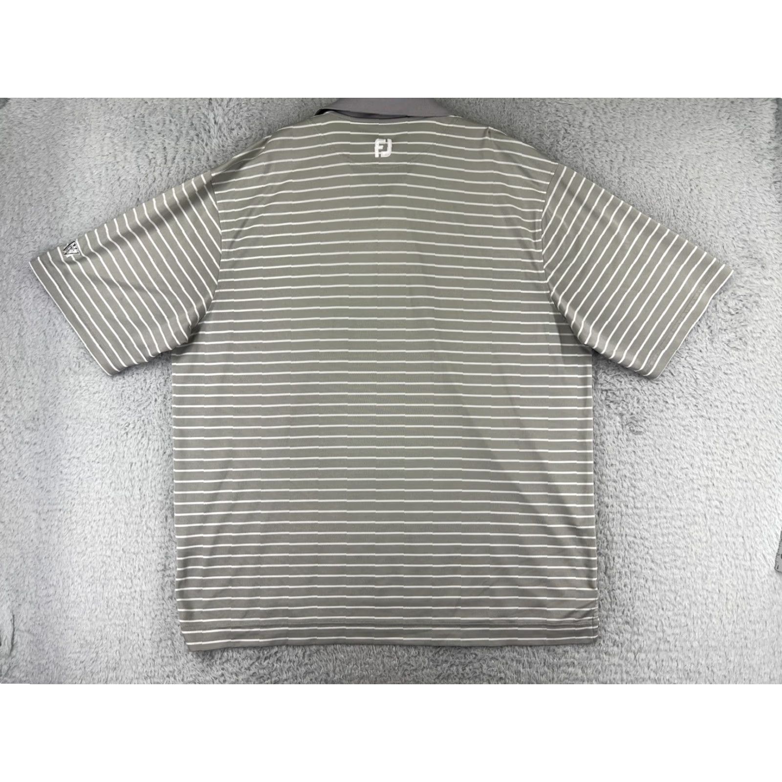 Footjoy FootJoy Polo Shirt Adult 2XL Gray White 100% Polyester Short Sleeve Golf Mens Size US XXL / EU 58 / 5 - 2 Thumbnail