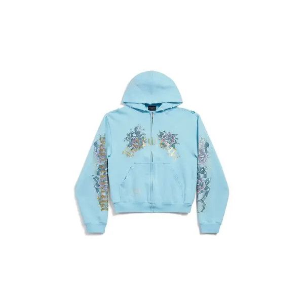 Balenciaga tacky tattoo zip-up hoodie small fit blue Size US XL / EU 56 / 4 - 1 Preview