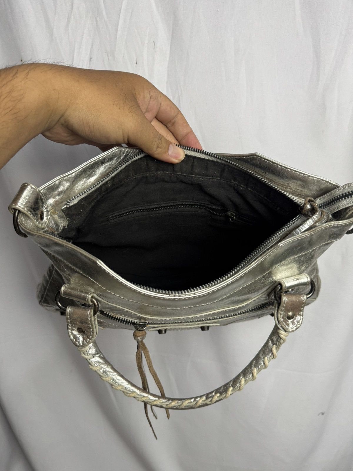 Vintage Leather Silver Bags City Size ONE SIZE - 12 Thumbnail