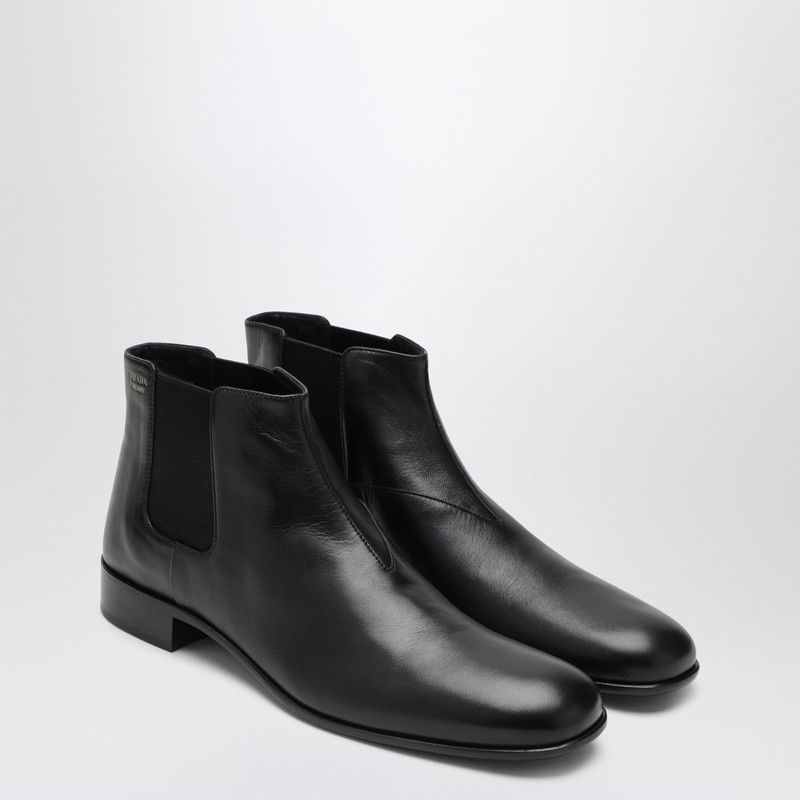 Prada Black Leather Ankle Boots