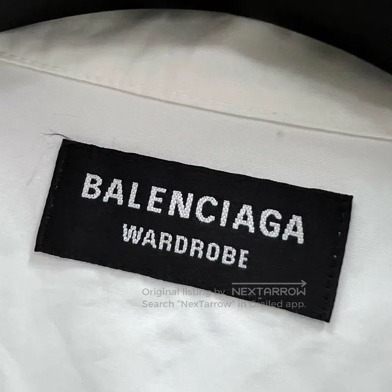 Balenciaga Balenciaga size 39 White Logo Embroidered Long Sleeve Shir Size US M / EU 48-50 / 2 - 4 Thumbnail
