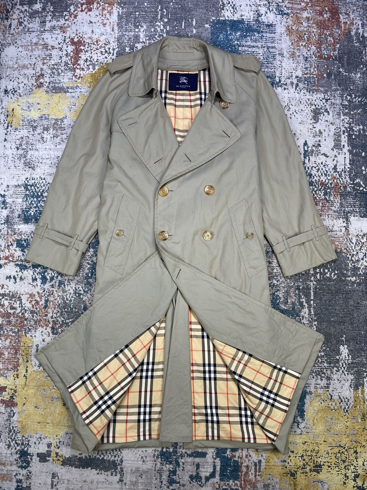 Burberry Vtg Burberry London Nova Check Double Layer Trench Coats Size US L / EU 52-54 / 3 - 1 Thumbnail