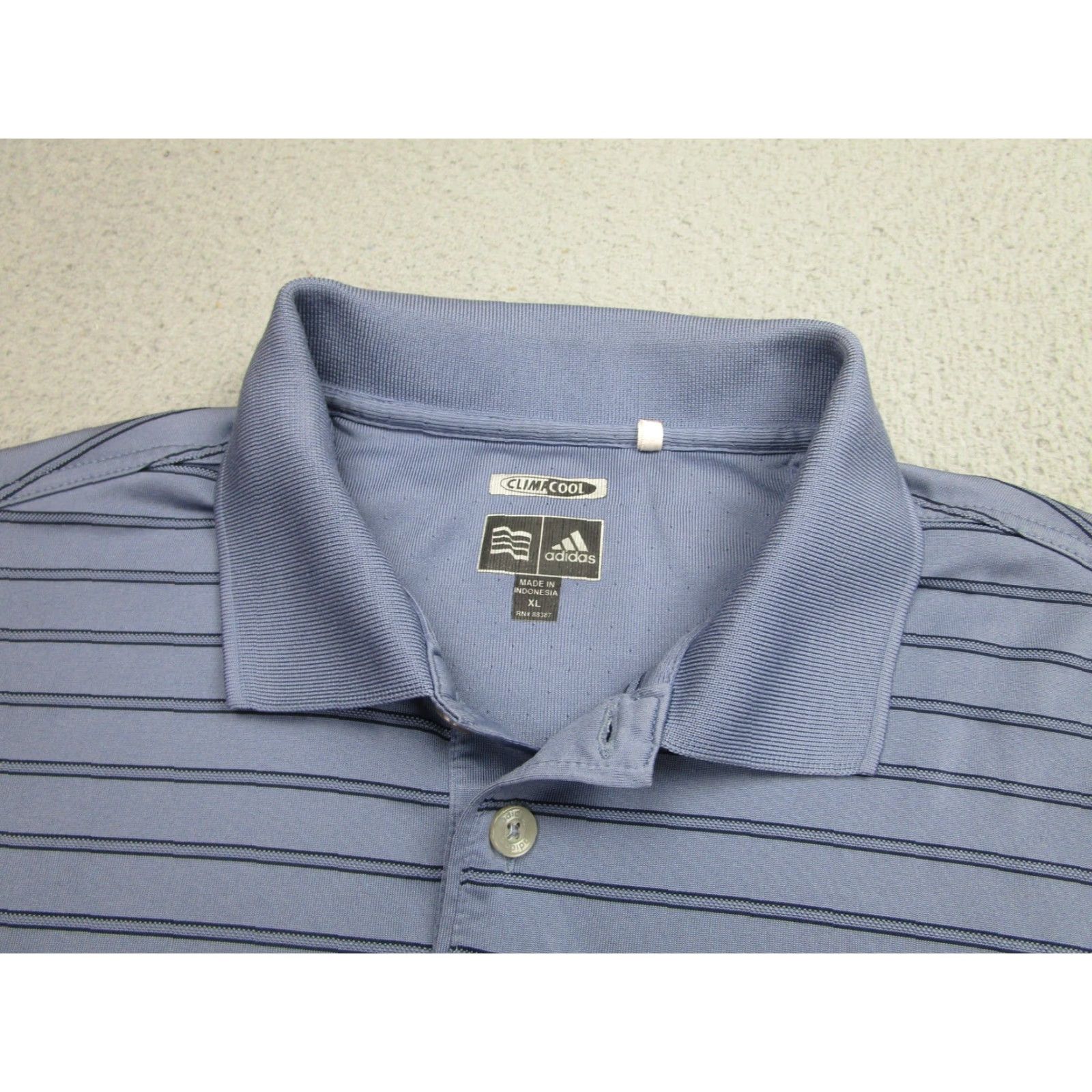 Adidas Adidas Polo Shirt Mens XL Blue ClimaCool Striped Golf Valencia CC Performance Size US XL / EU 56 / 4 - 4 Thumbnail