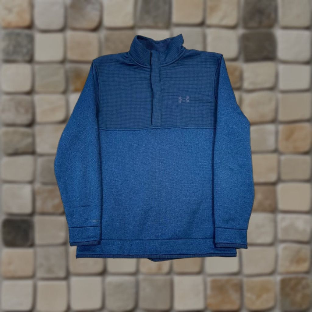 Under Armour Under Armour Storm Sweater Mens M Blue Coldgear Golf Fleece Pullover Mock Neck Long Sleeve Size US M / EU 48-50 / 2 - 1 Thumbnail