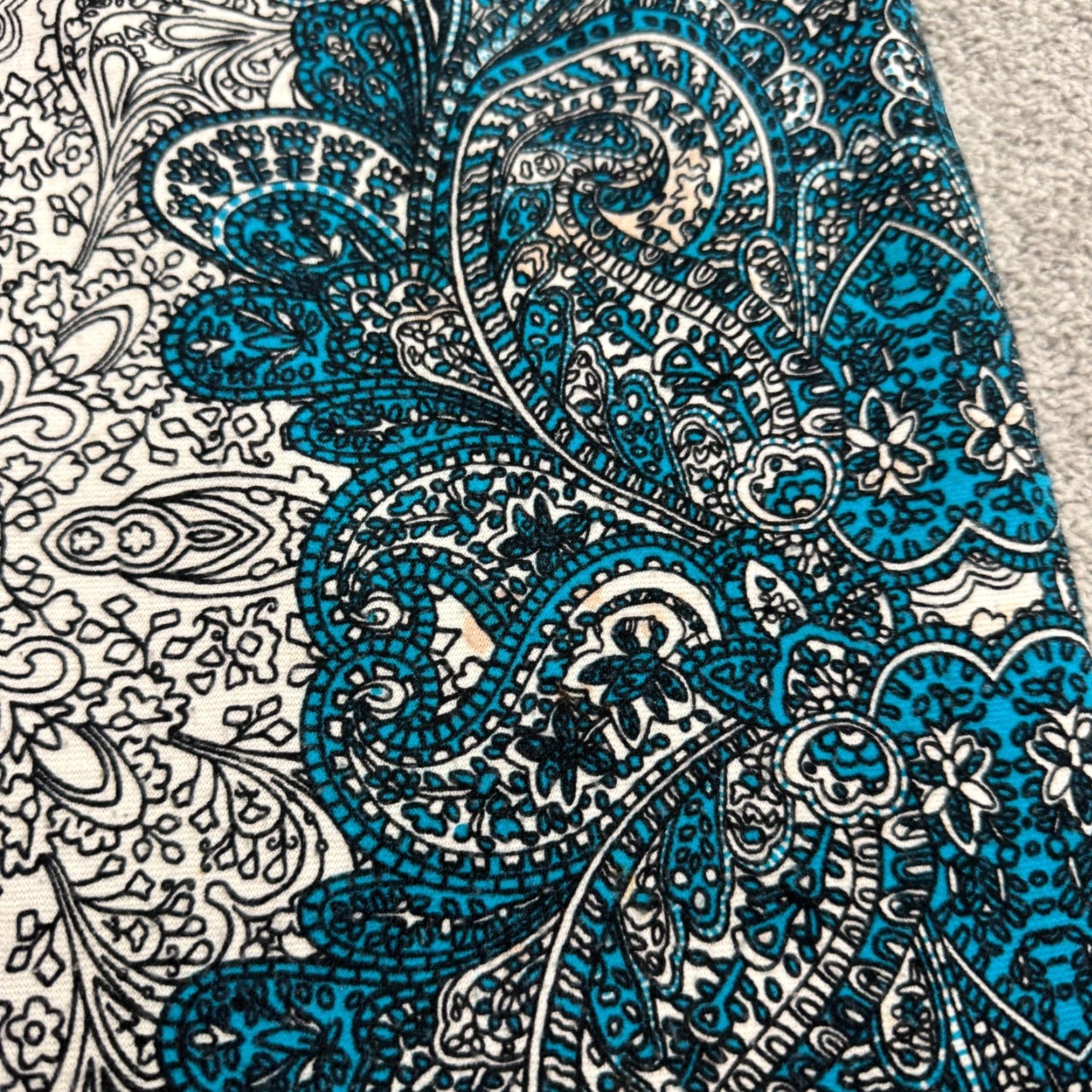 MAGGY LONDON Maggy London Midi Sheath Dress Womens 8 Blue Paisley Medallion Print Cap Sleeve Size M / US 6-8 / IT 42-44 - 6 Thumbnail