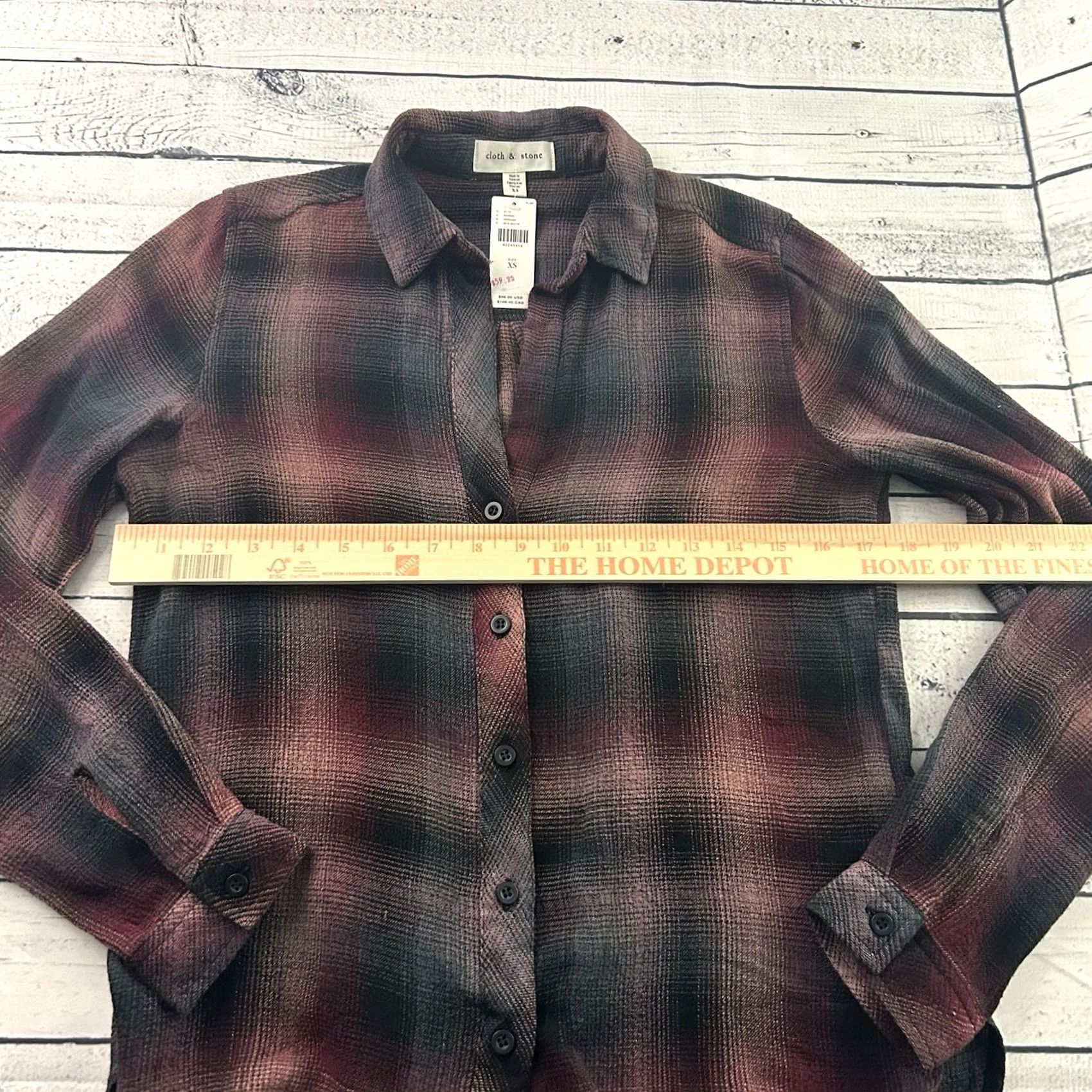 Anthropologie Cloth & Stone Anthropologie Button-Up Top Womens XS Black Motif Shirt Size XS / US 0-2 / IT 36-38 - 4 Thumbnail