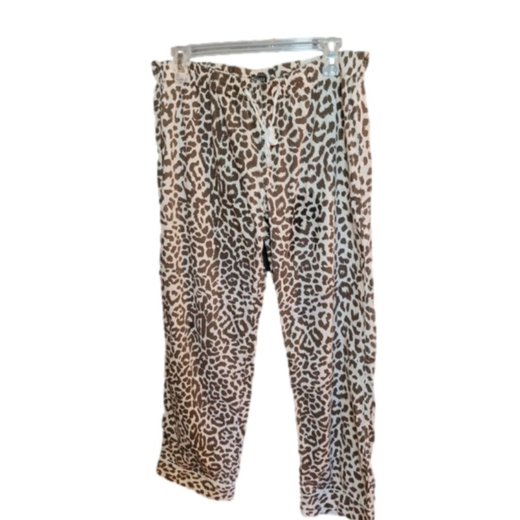 J.Crew J Crew, pants, lightweight, leopard ,tie waist, euc, M Size 30" / US 8 / IT 44 - 1 Thumbnail