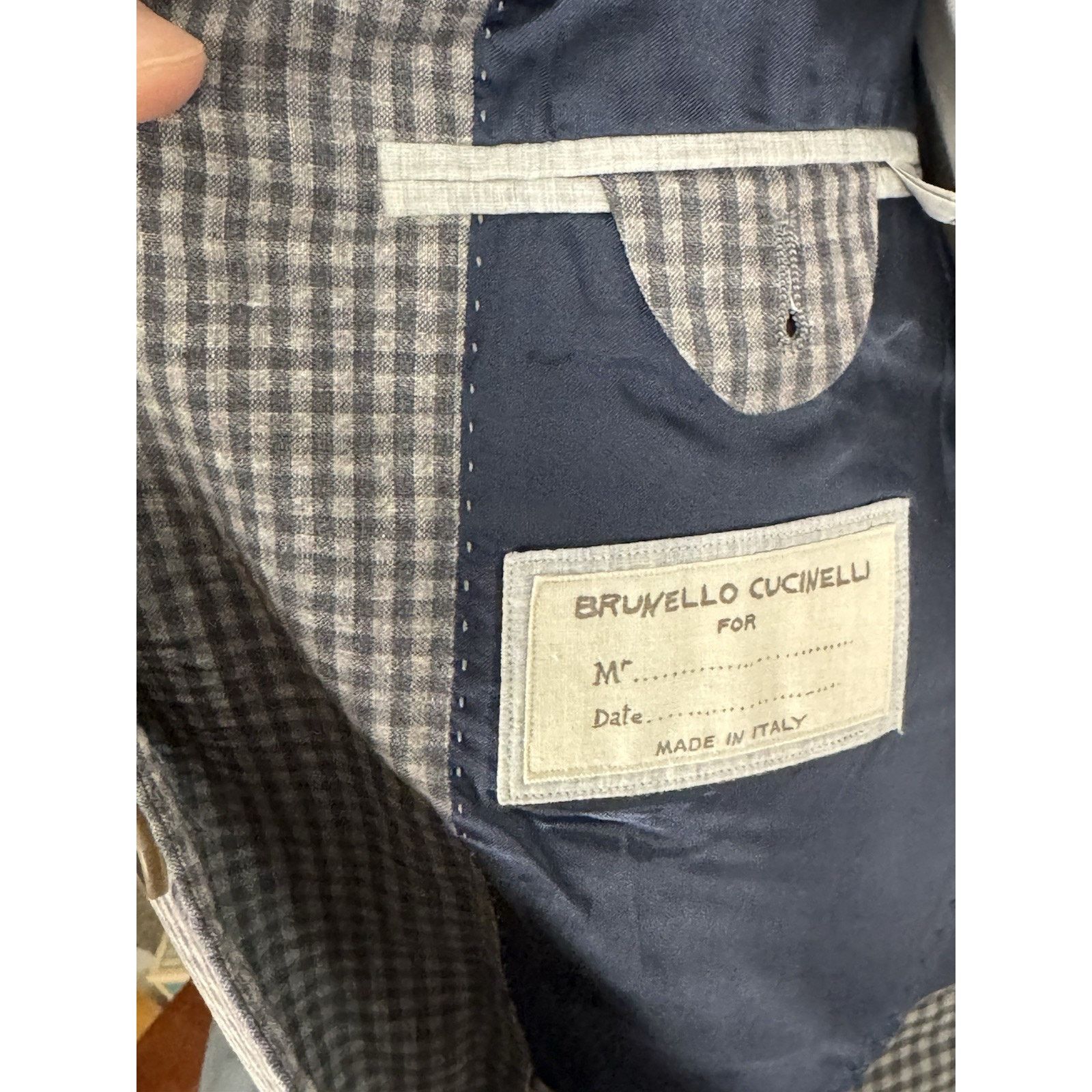 Brunello Cucinelli Brunello Cucinelli Gingham Plaid Wool Linen Blazer 52/42 Size 42R - 4 Thumbnail
