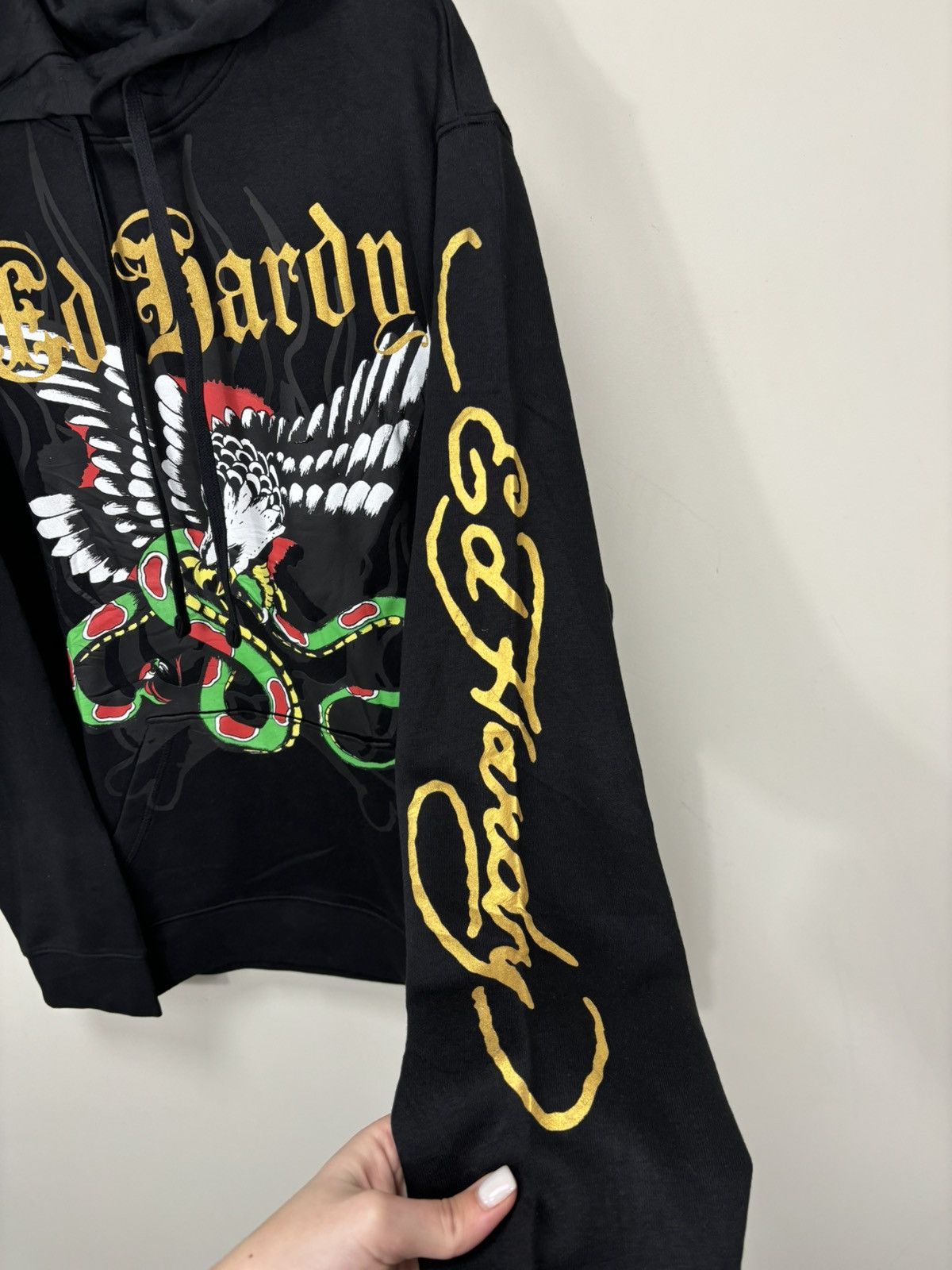 Christian Audigier Vintage Ed Hardy Eagle Snake Tattoo Logo Y2K Black Hoodie Size US XL / EU 56 / 4 - 7 Thumbnail