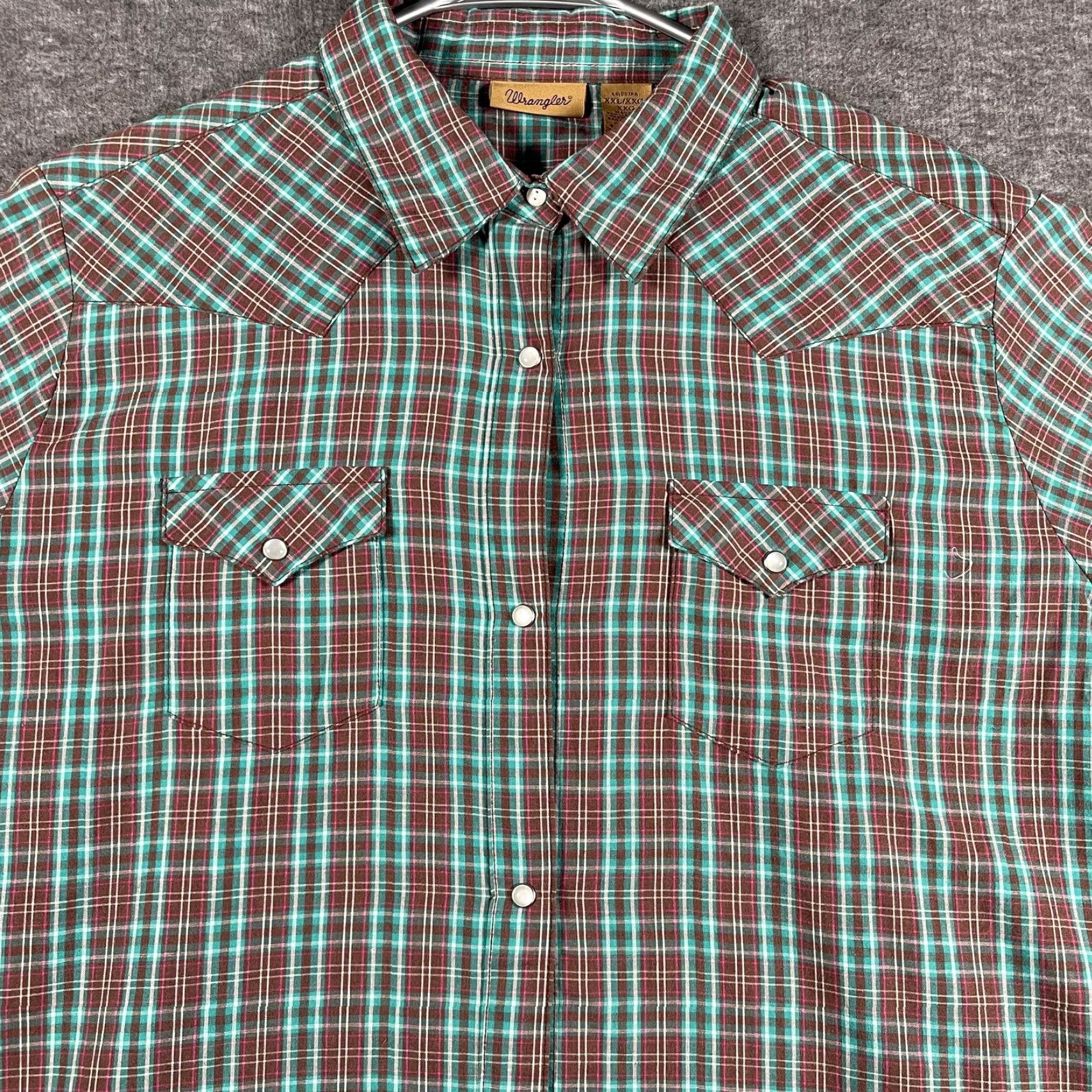 Wrangler VINTAGE Wrangler Shirt Womens 2XL Blue Brown Plaid Western Pearl Snap Long Sleeve Cowboy Size XXL / US 16-18 / IT 52-54 - 2 Thumbnail