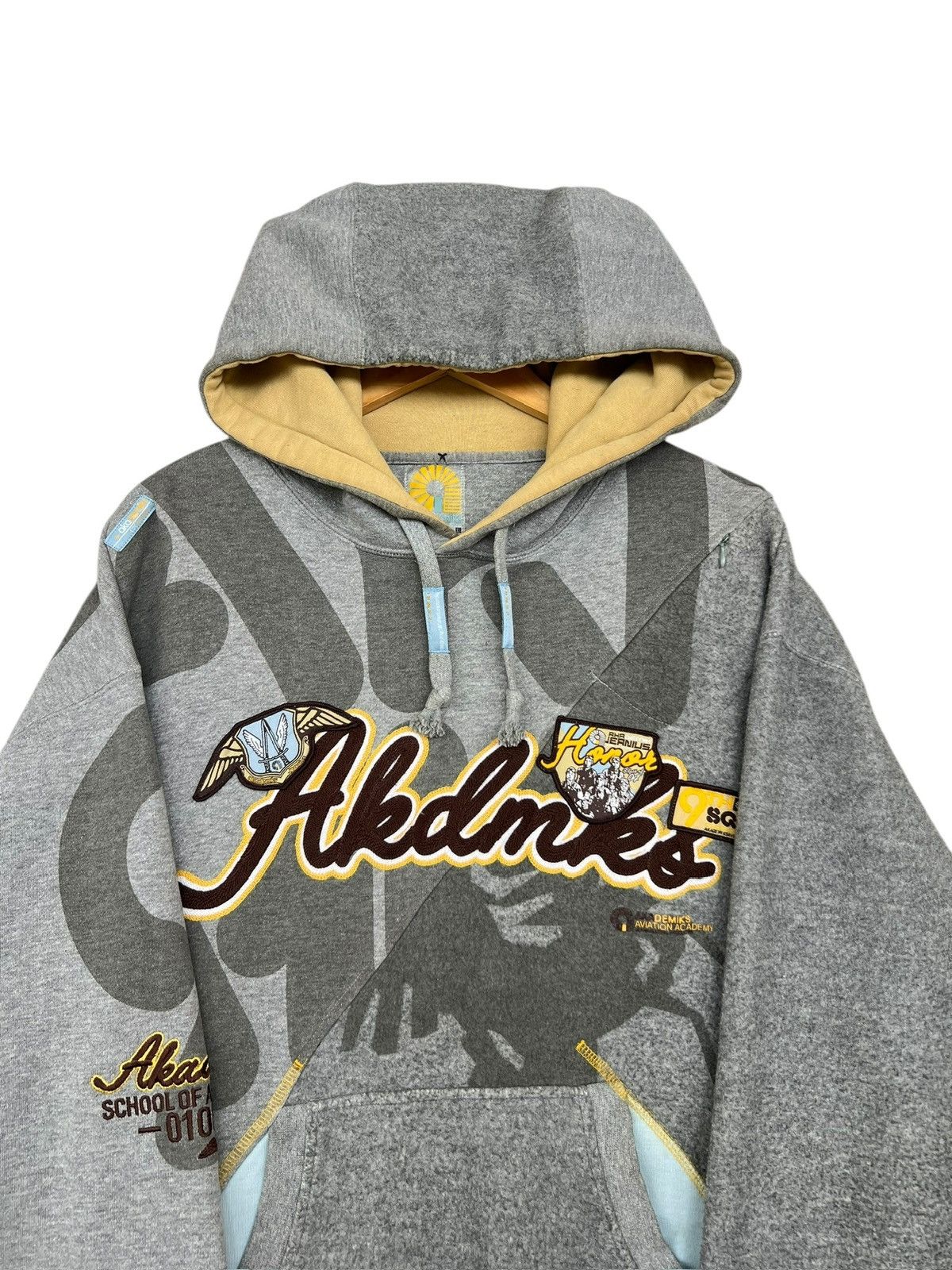Akademiks Vintage 2000s Y2k Akademiks Japan Baggy Boxy Grey Hoodie Size US XL / EU 56 / 4 - 3 Thumbnail