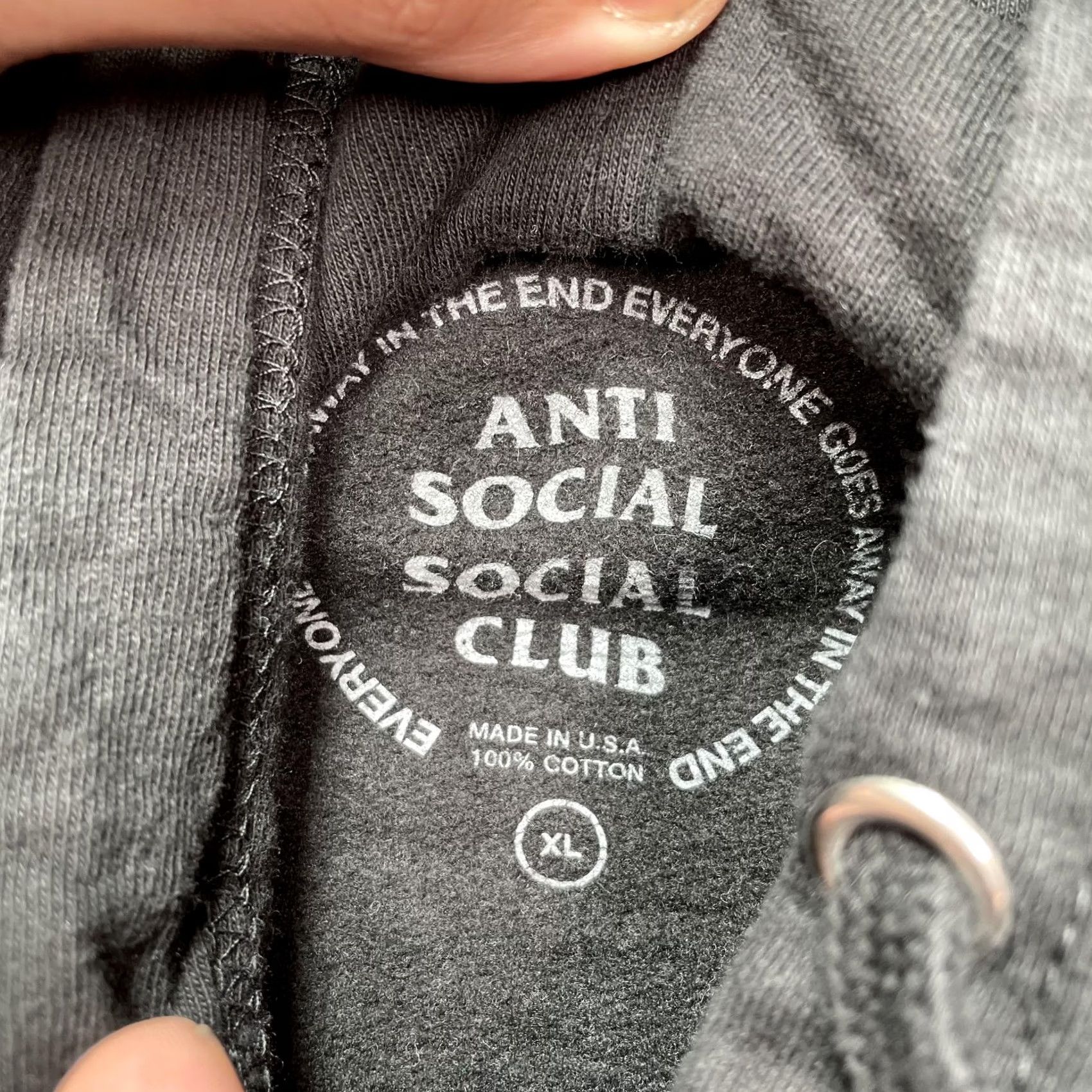 Anti Social Social Club VINTAGE Anti Social Social Club Hoodie Mens XL Black Rhinestone Logo Fleece Pullover Size US XL / EU 56 / 4 - 5 Thumbnail