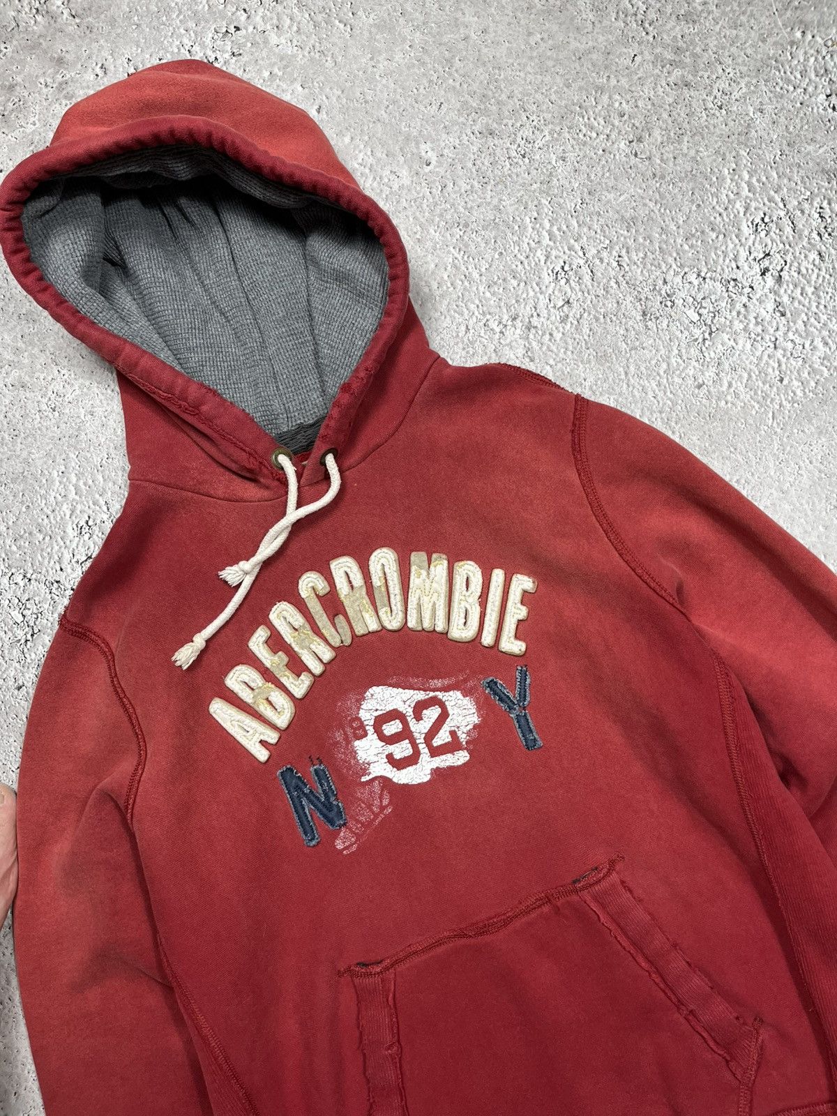 Abercrombie & Fitch Abercrombie & Fitch Heavy Red Hoodie NY 92 Logo XL Size US XL / EU 56 / 4 - 6 Thumbnail