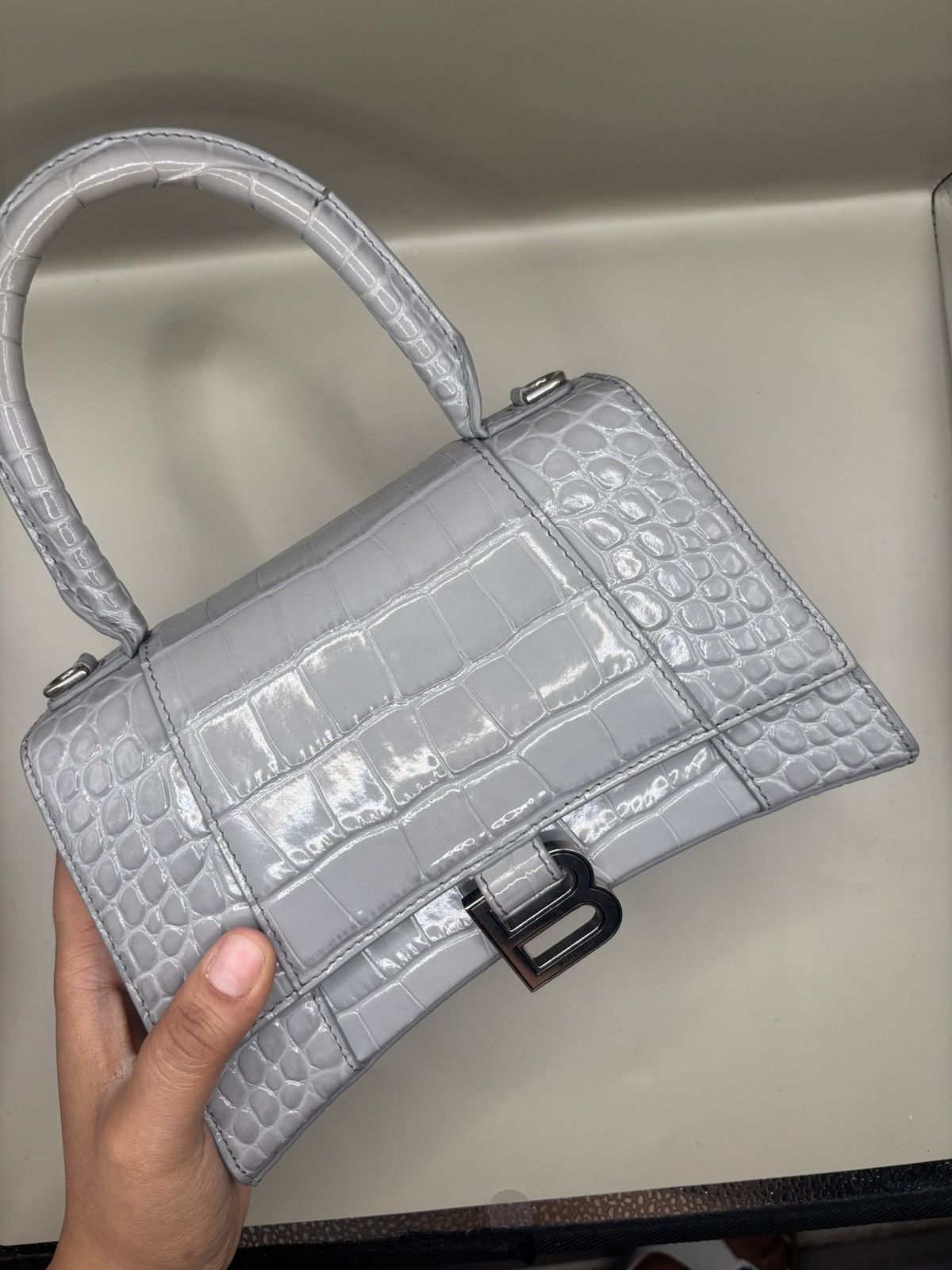 Balenciaga Balenciaga HourGlass Embossed Leather Too Handle Size ONE SIZE - 10 Thumbnail
