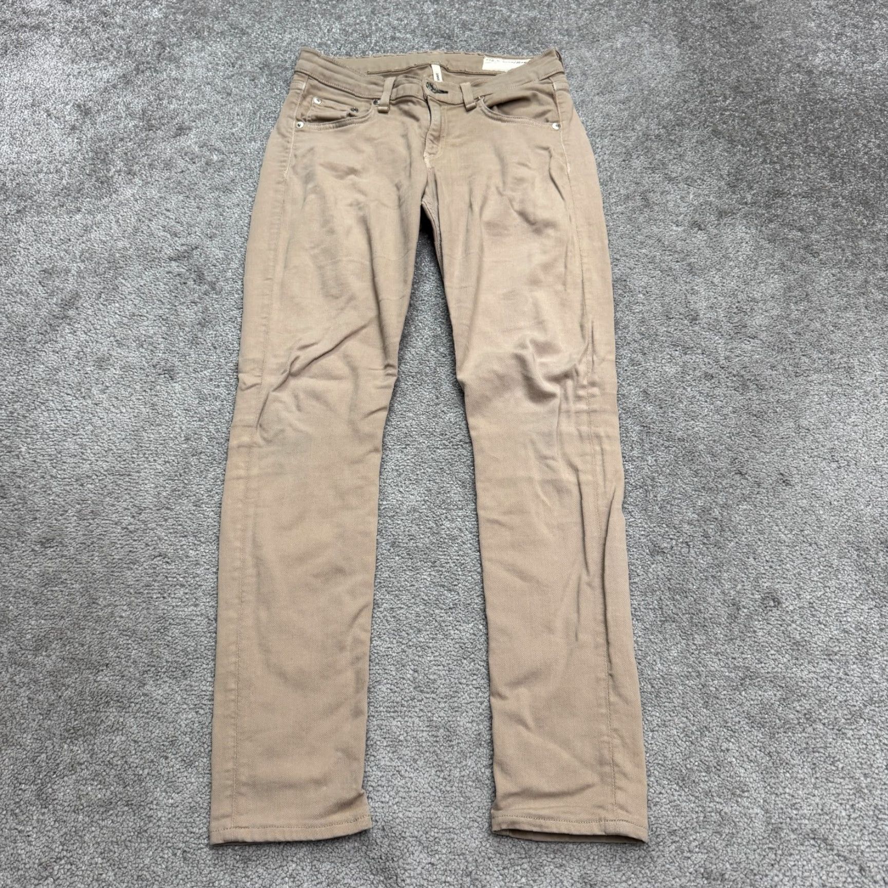 Rag & Bone rag & bone Jeans Womens 26 Tan Brown Mid Rise Stretch Denim Skinny 5-Pocket City Streetwear Womens Size 26" / US 2 / IT 38 - 2 Thumbnail