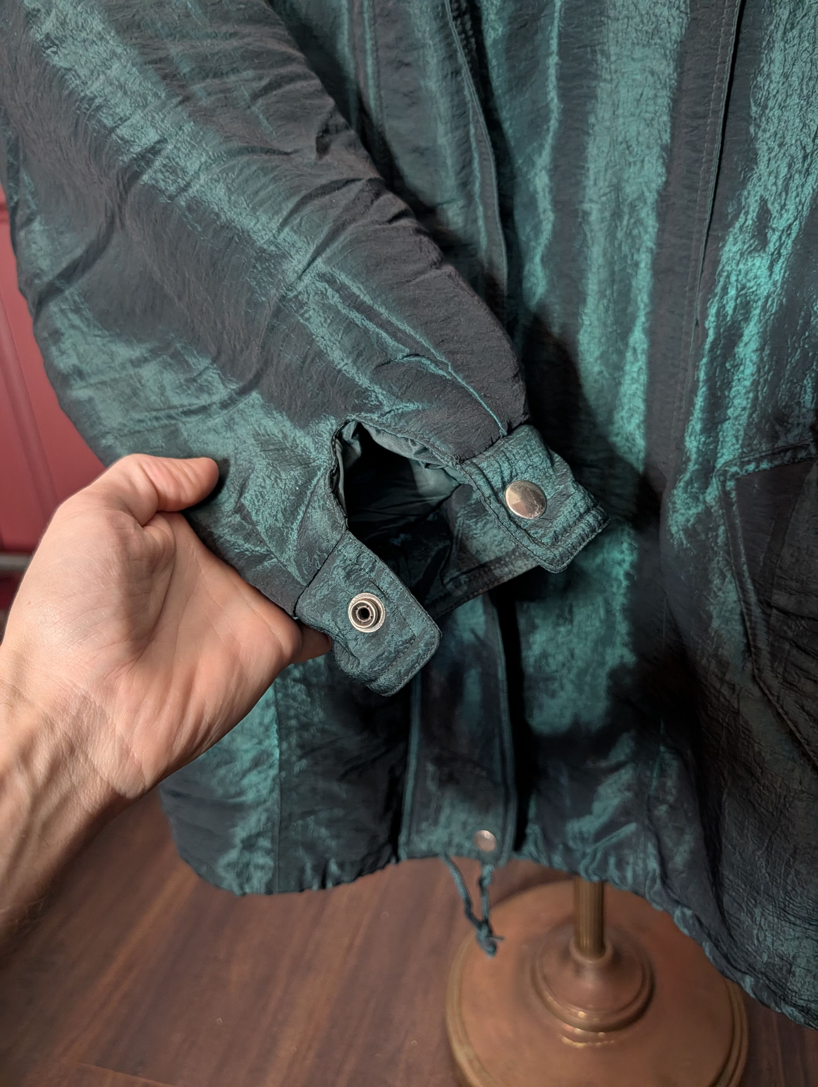 ELAN Vtg iridescent green insulated zip-up parka coat Size L / US 10 / IT 46 - 7 Thumbnail